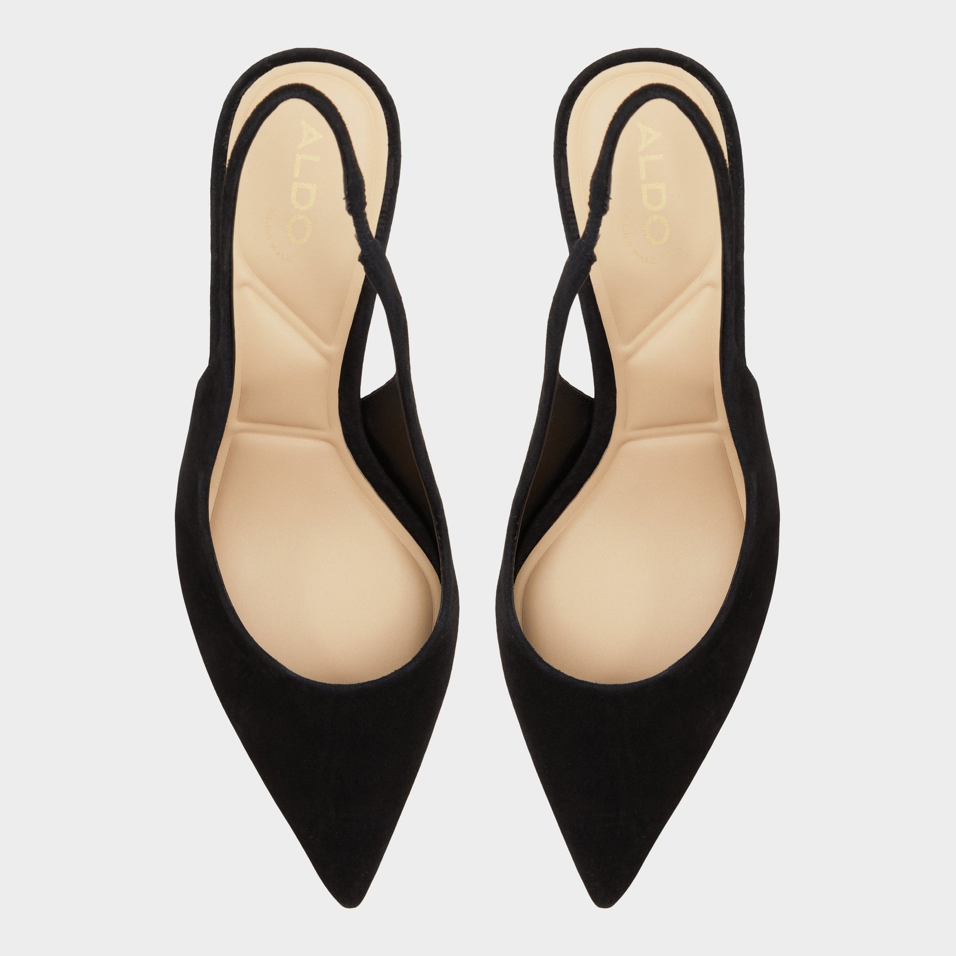 Top-down view of the Other Black Uliana Slingback heel