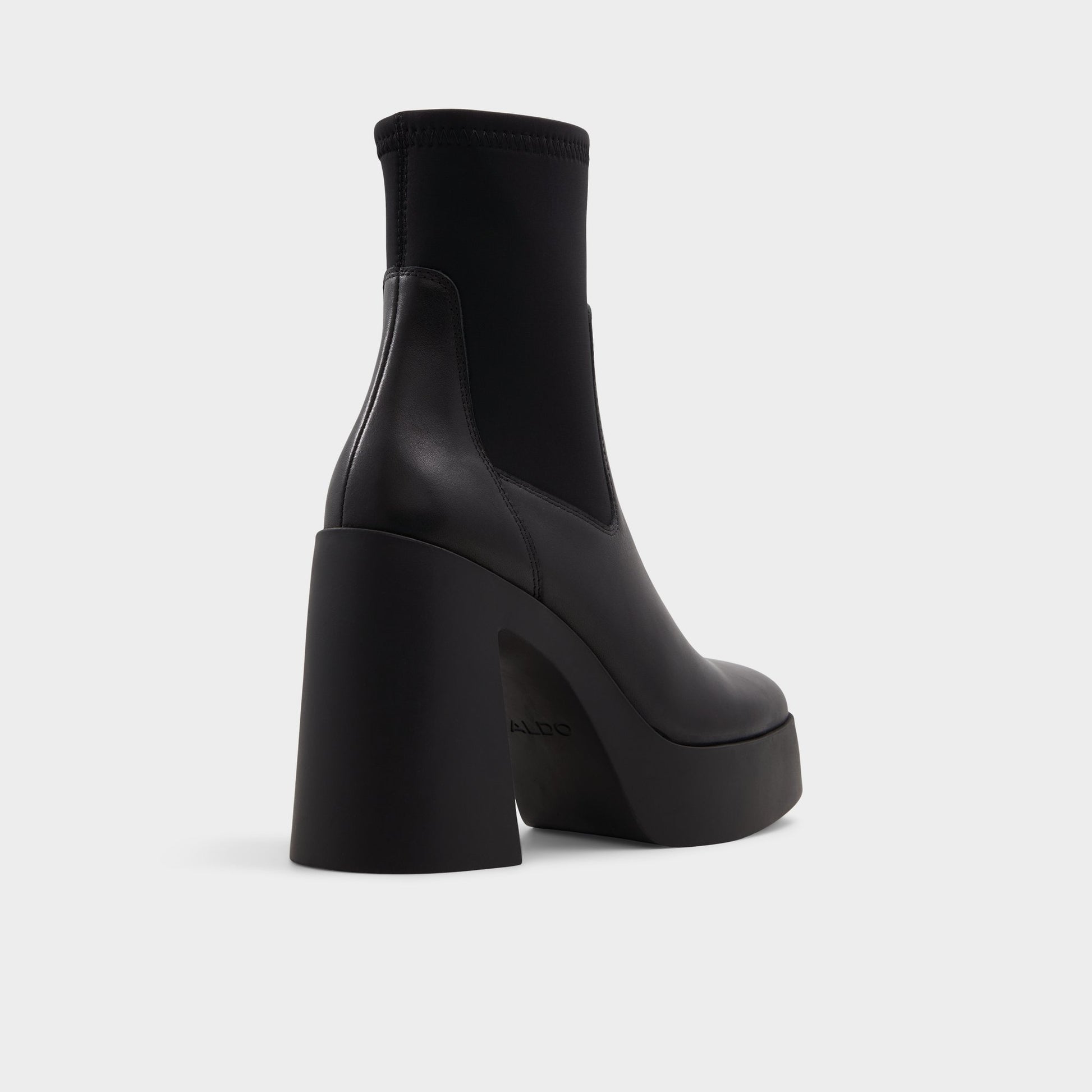Three-quarter angle of Black Cheviel Ankle boot's back side