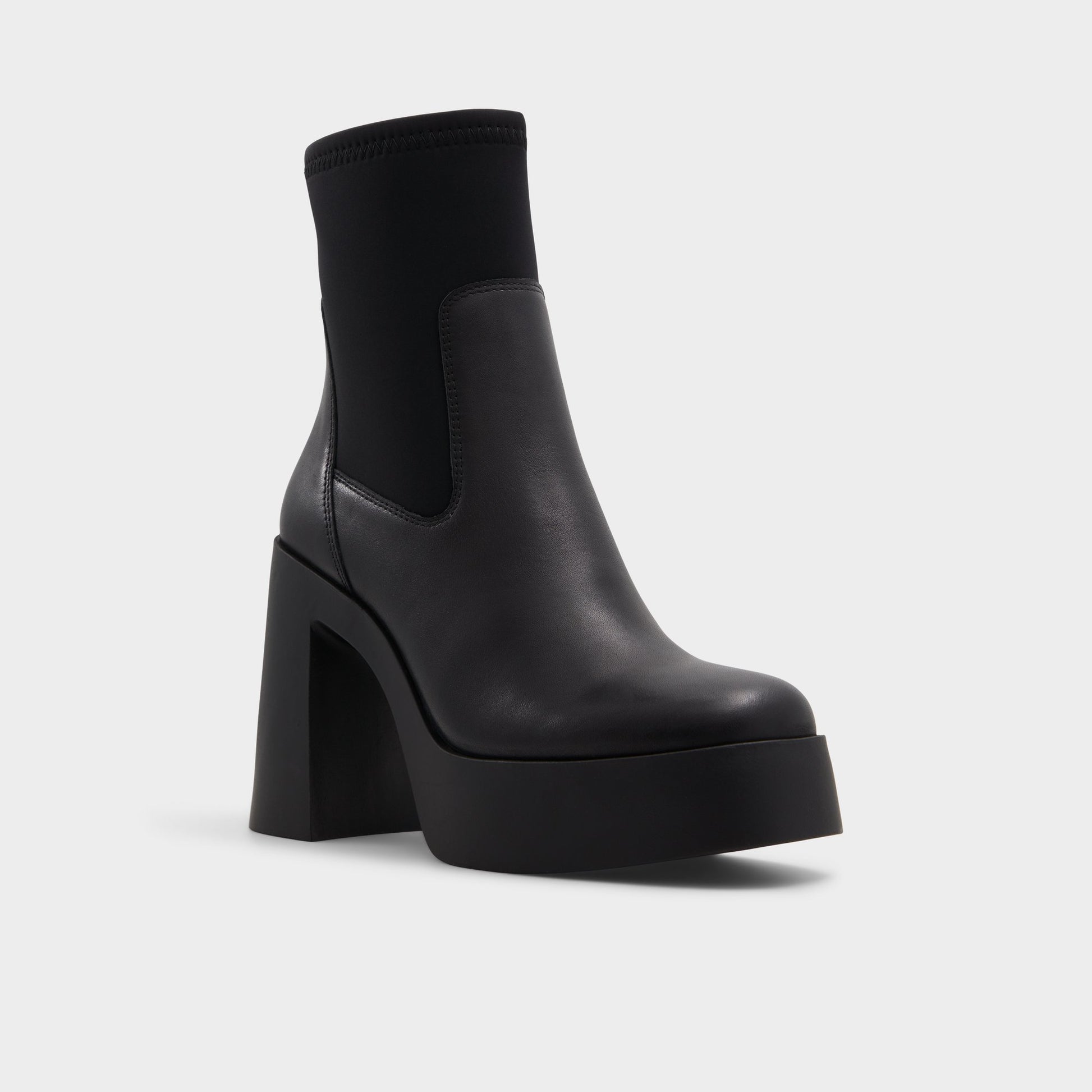 Three-quarter angle of Black Cheviel Ankle boot's front side