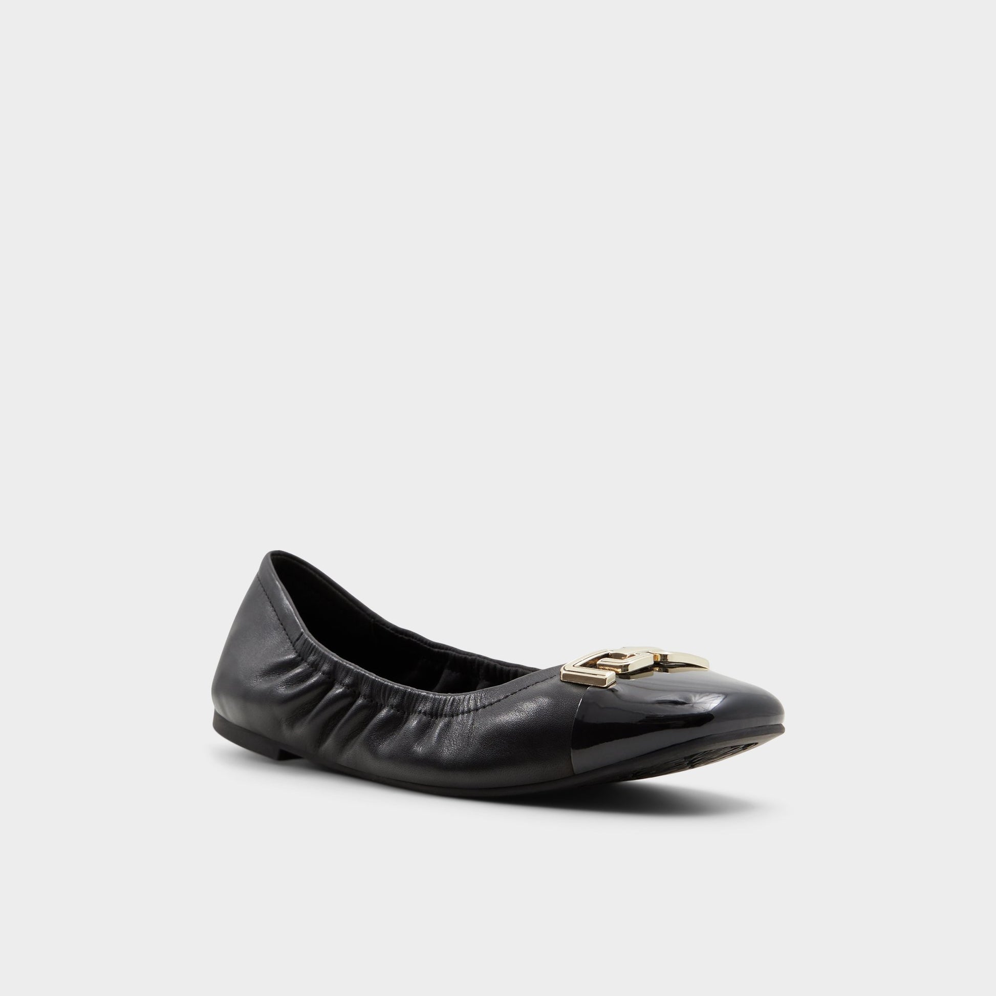 Three-quarter angle of Black Dwendadan Ballerina's front side