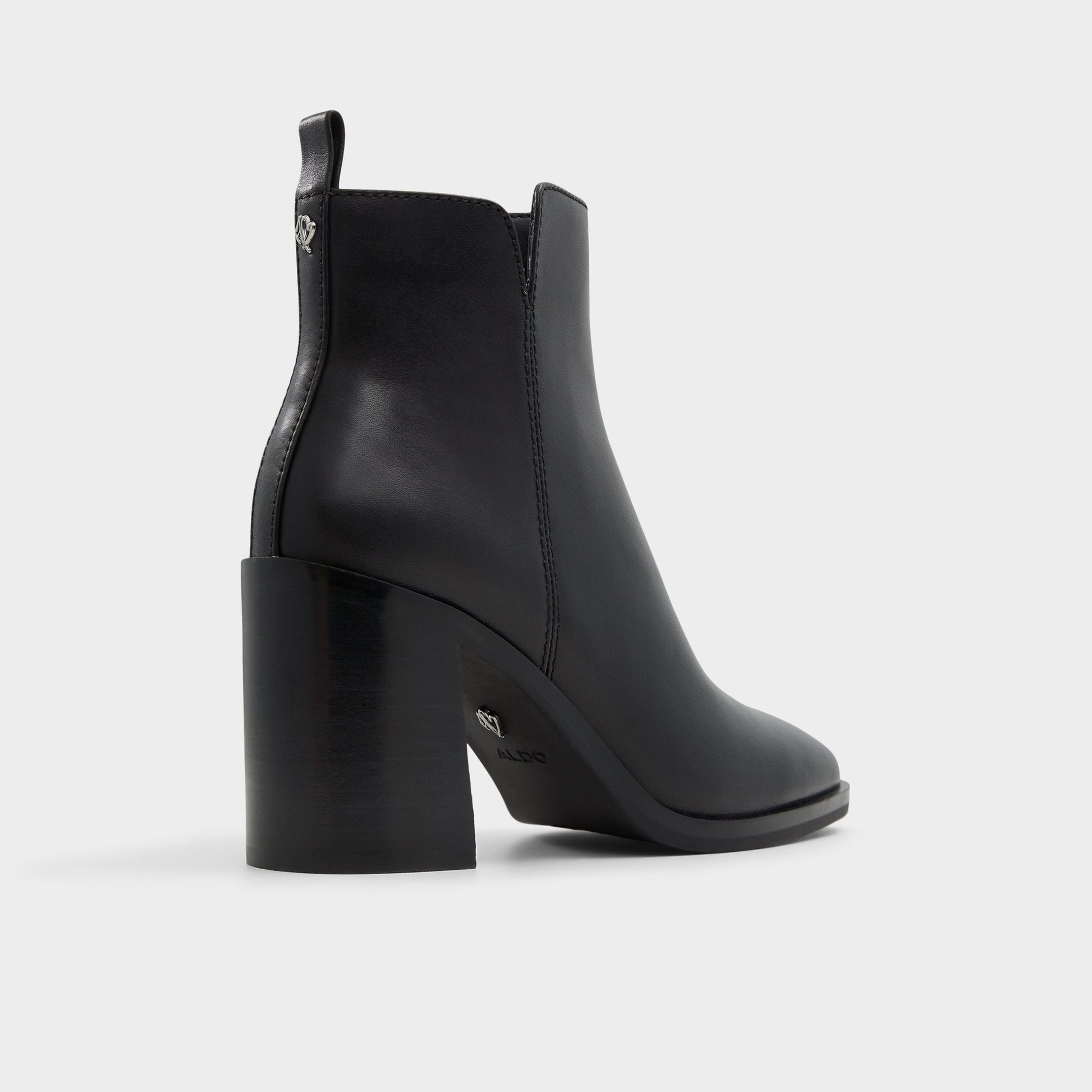 Three-quarter angle of Black Hay Ankle boot's back side