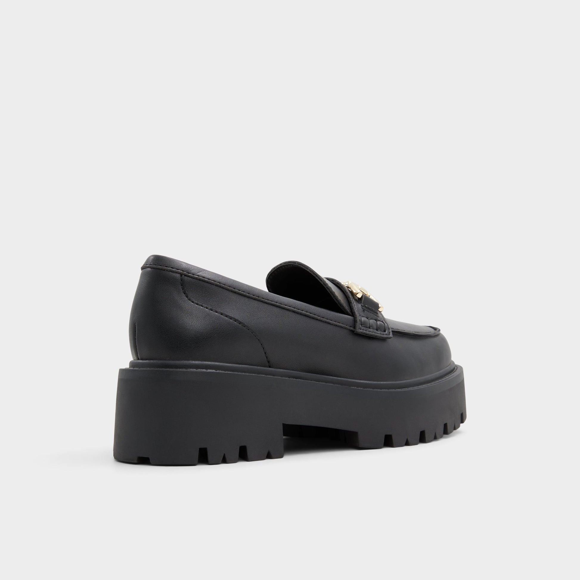 Three-quarter angle of Black Oneameth Loafer's back side