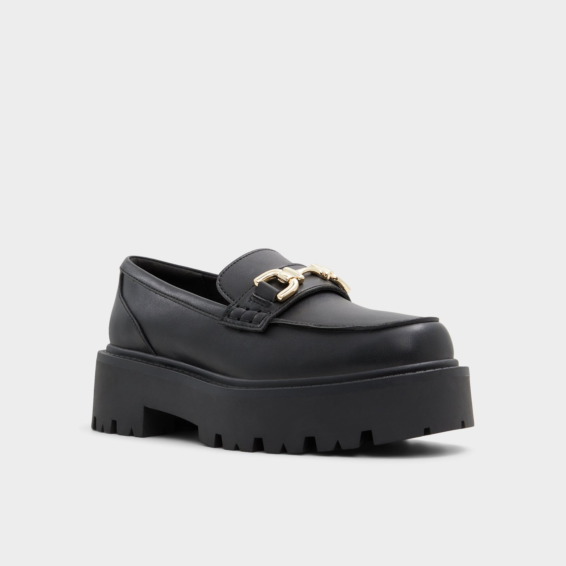 Three-quarter angle of Black Oneameth Loafer's front side