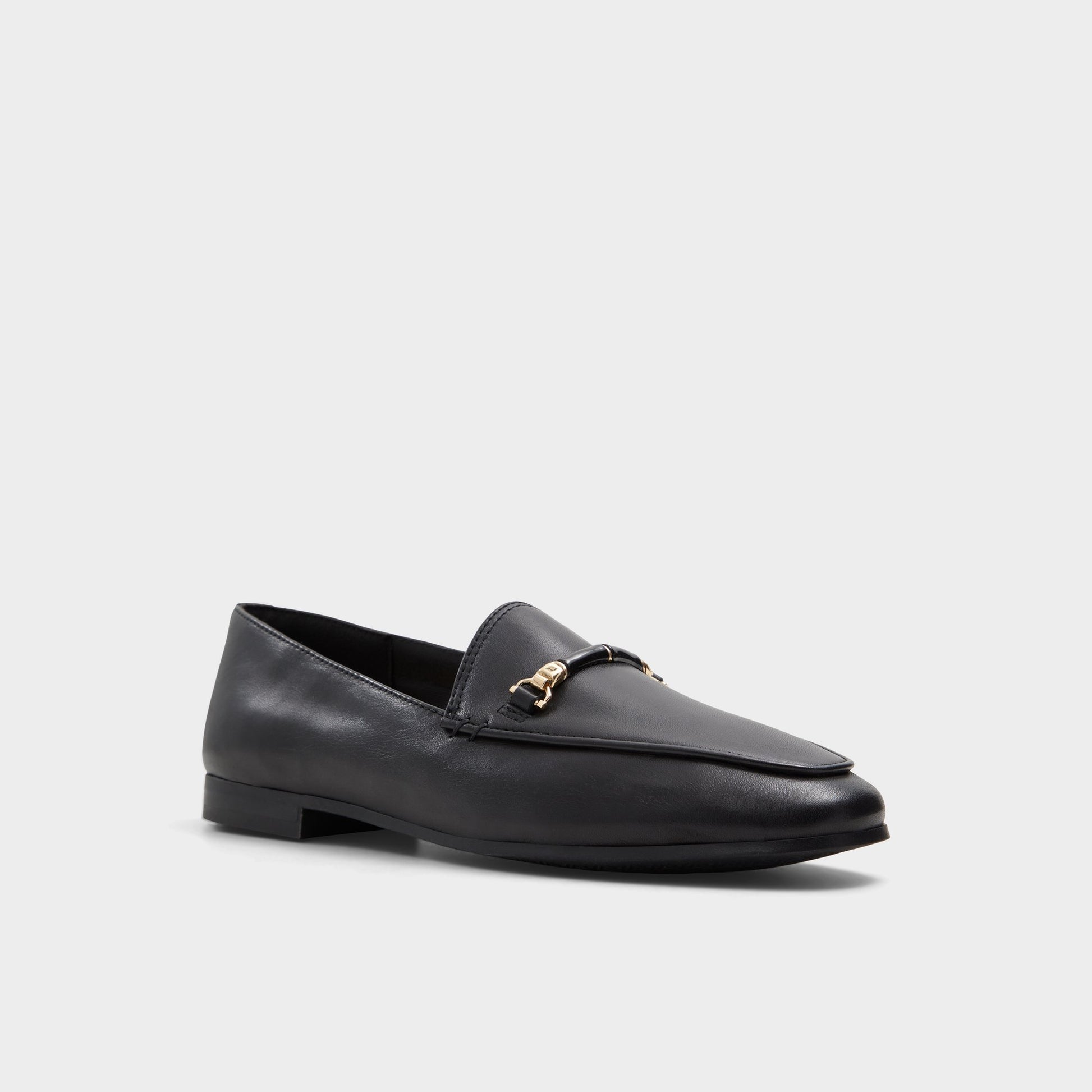 Three-quarter angle of Black Francine Loafer's front side