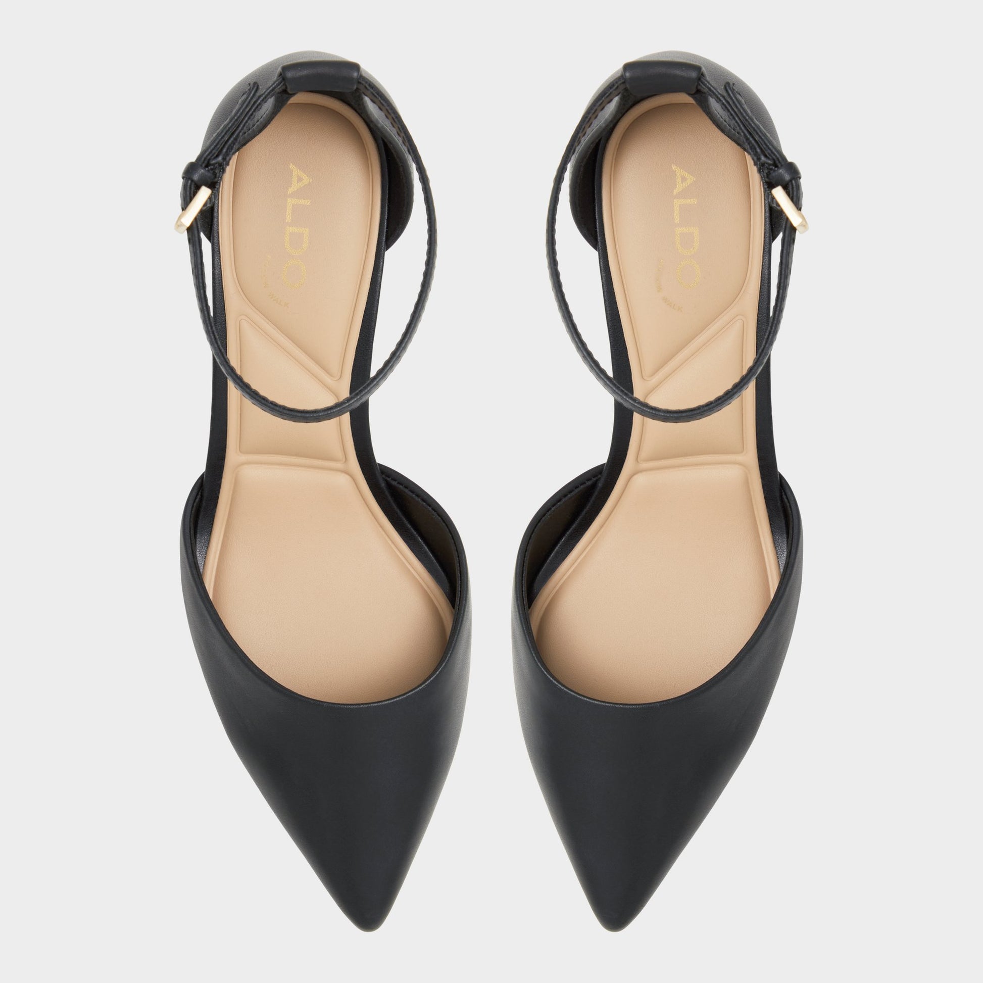 Top-down view of the Black Uneral High heeled shoe