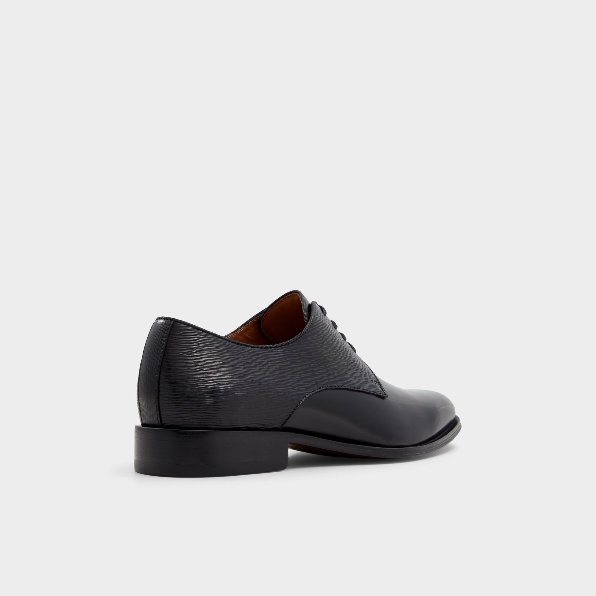 Three-quarter angle of Black Halbart Oxford shoe's back side