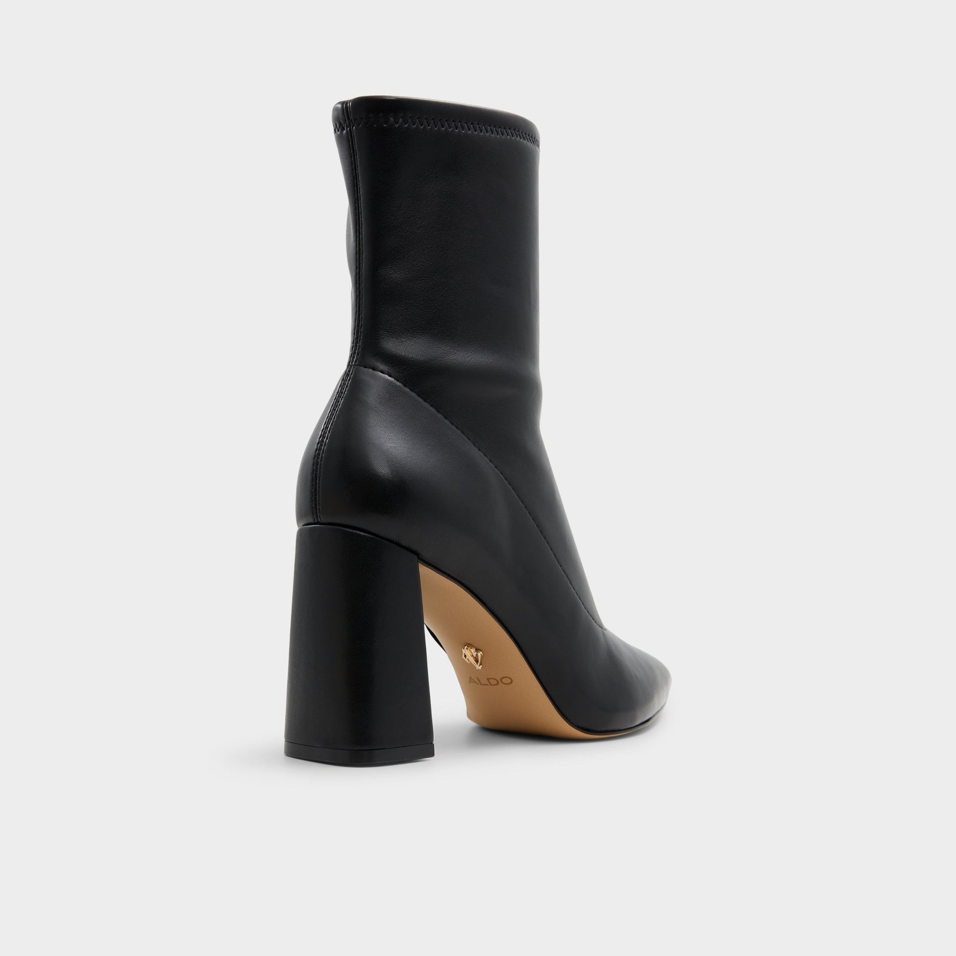 Three-quarter angle of Black Figtree Ankle boot's back side