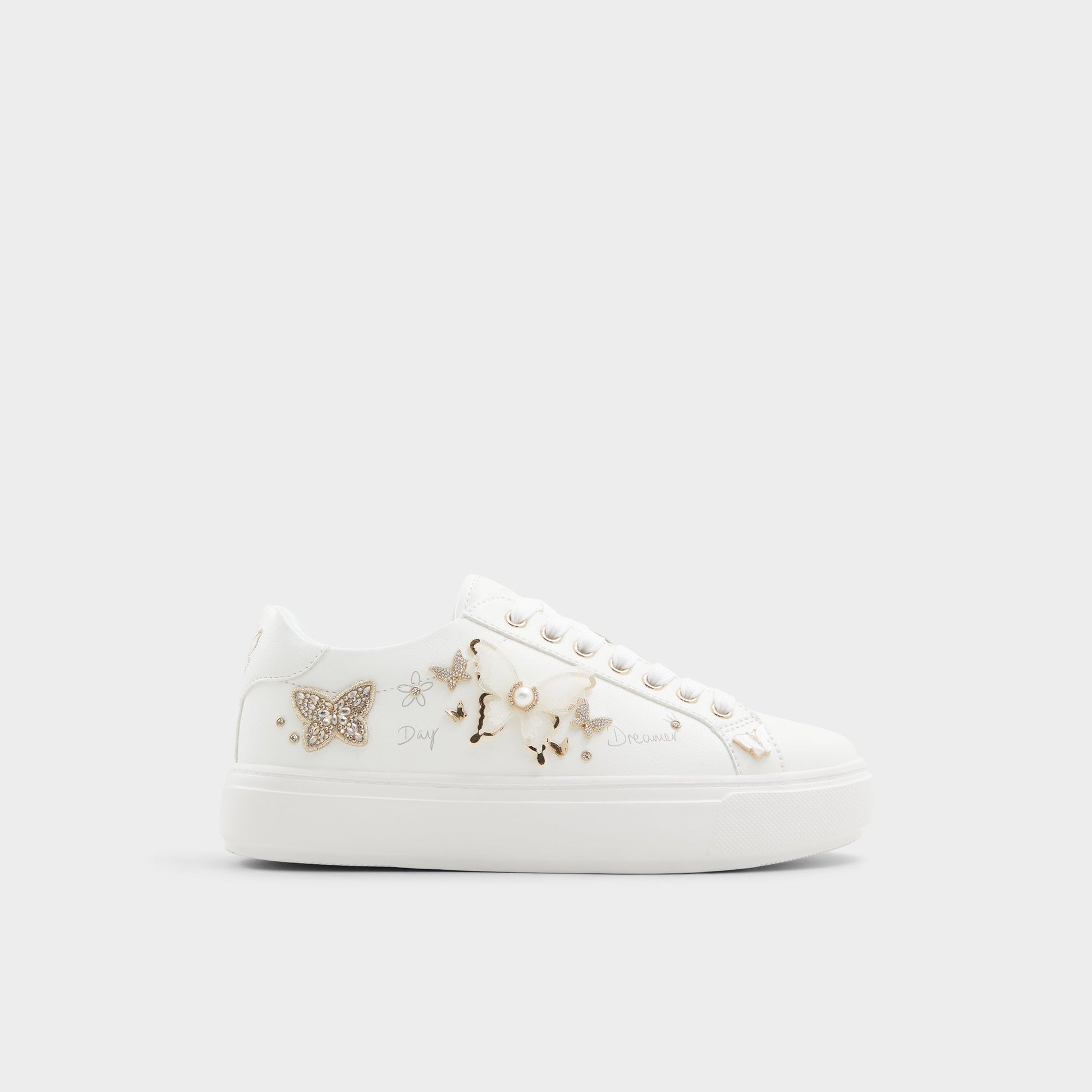 Main View of White Pearlwing Low top sneaker for Womens