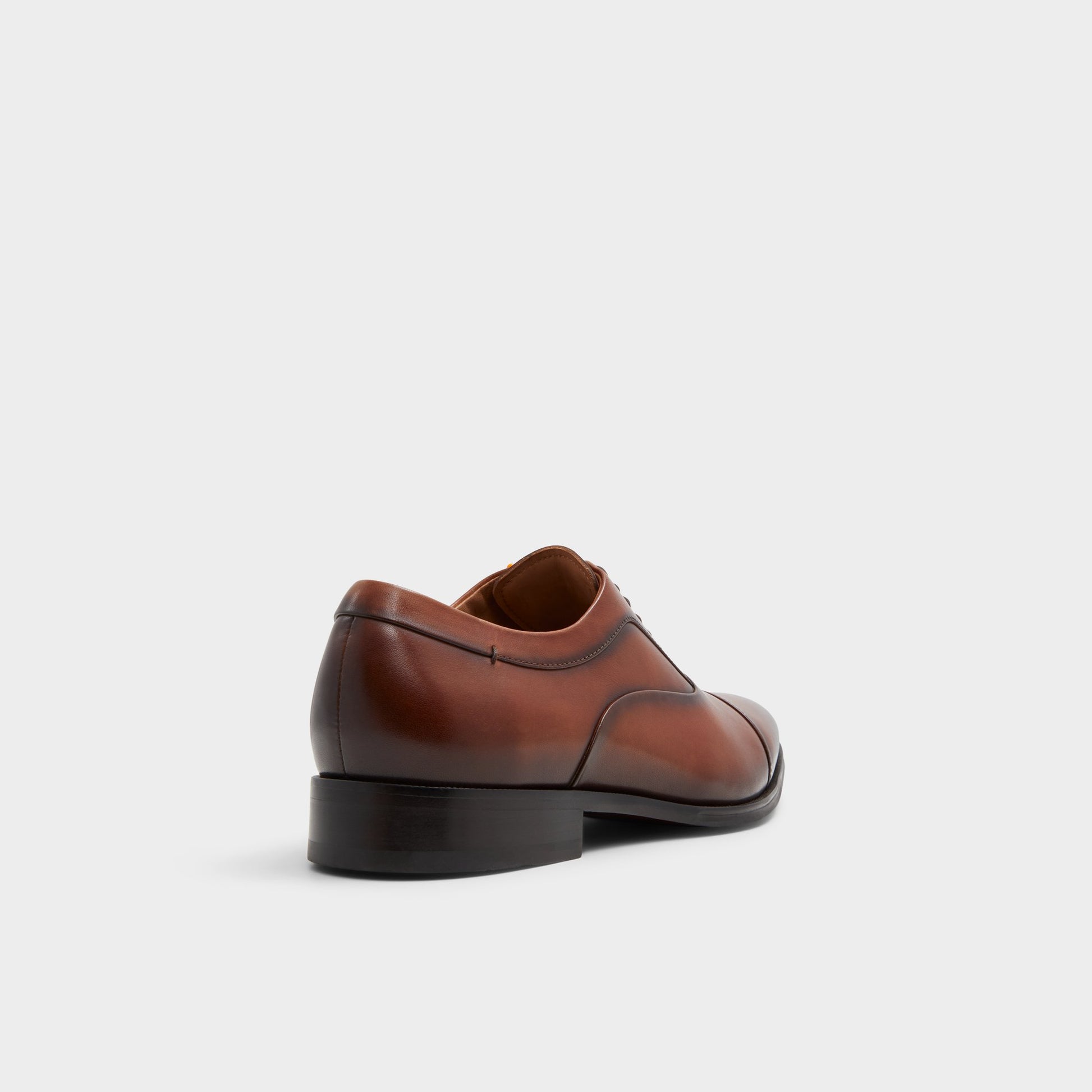 Three-quarter angle of Light brown Osborne Oxford shoe's back side