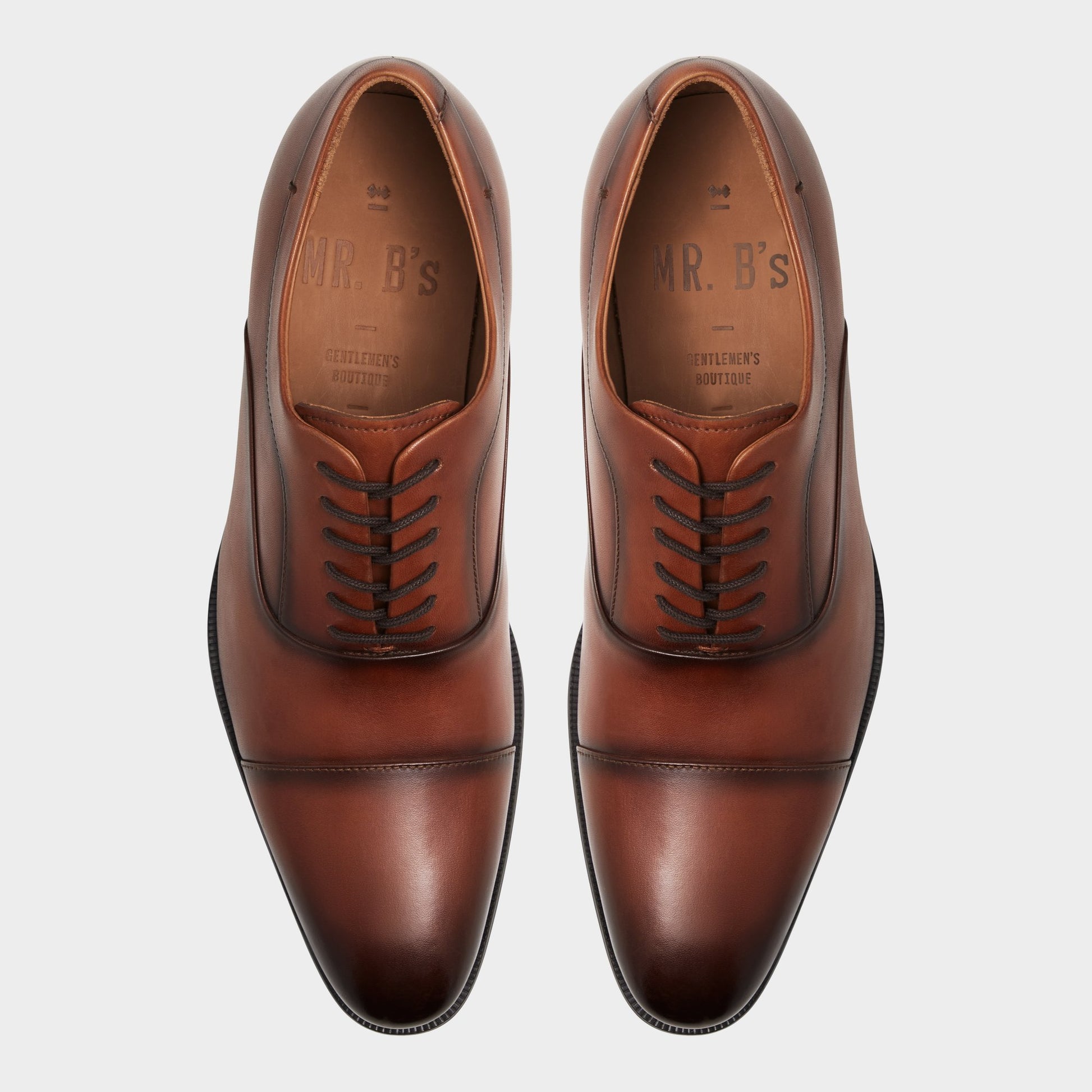 Top-down view of the Light brown Osborne Oxford shoe