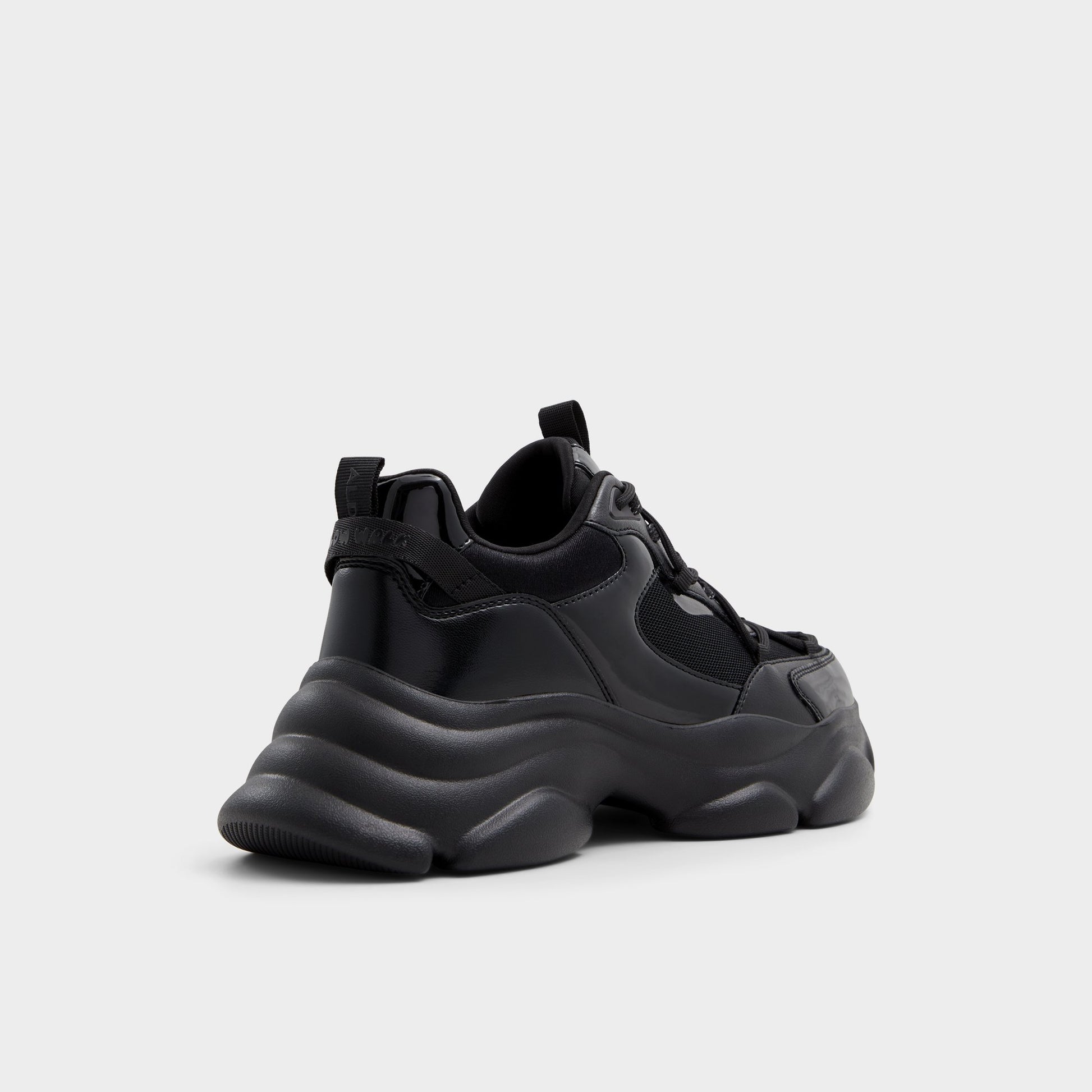Three-quarter angle of Black Andree Jogger sneaker's back side