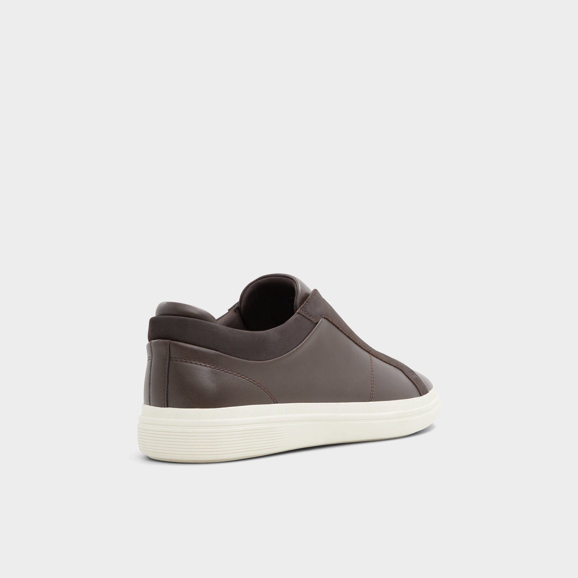 Three-quarter angle of Dark brown Aros Slip-on sneaker's back side