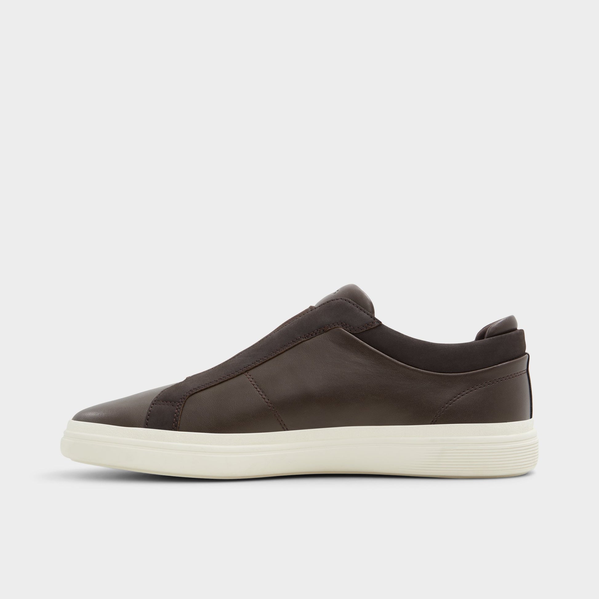 Side view of Dark brown Aros Slip-on sneaker