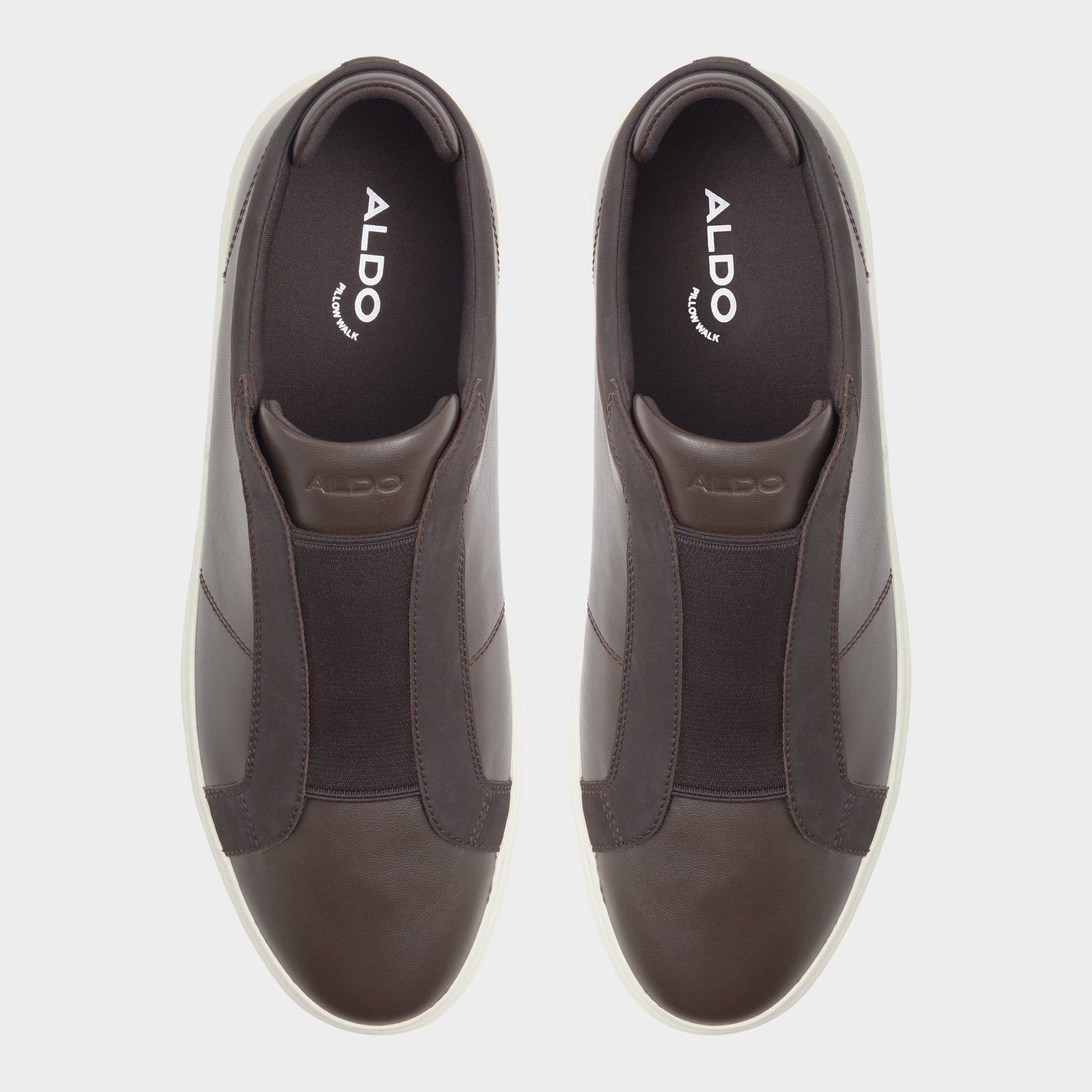 Top-down view of the Dark brown Aros Slip-on sneaker