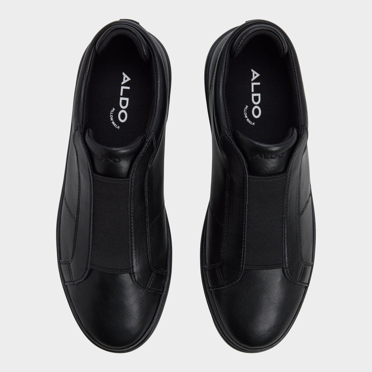 Top-down view of the Black/black Aros Slip-on sneaker