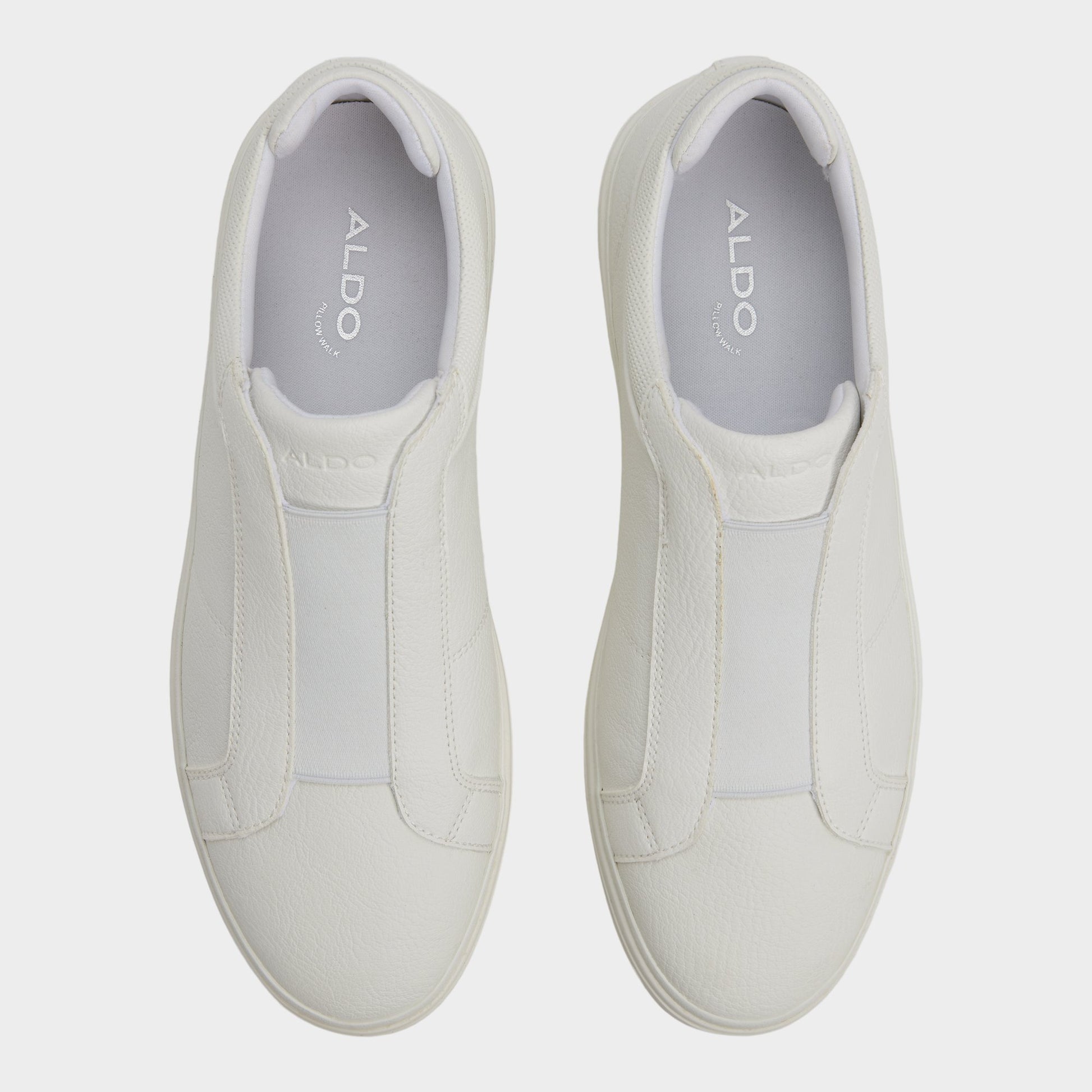 Vue de dessus de la Blanc Aros Sneaker sans lacets