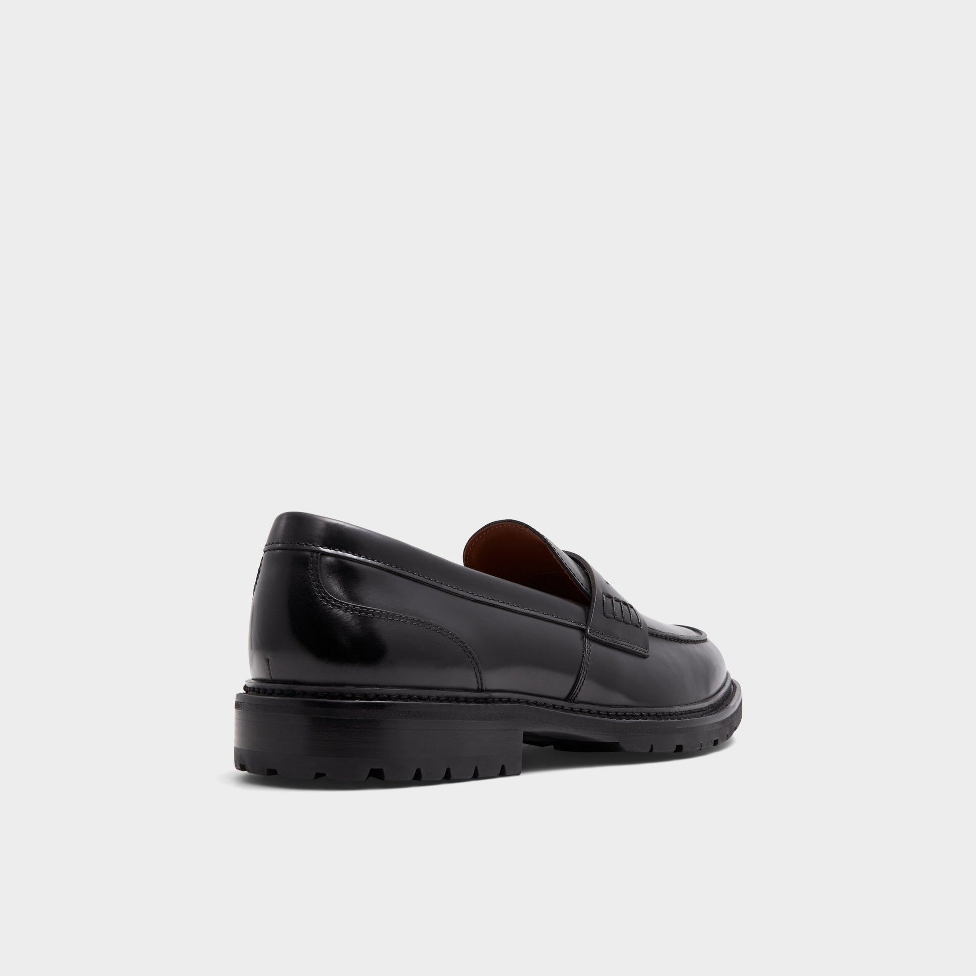 Three-quarter angle of Black Aleris Loafer's back side