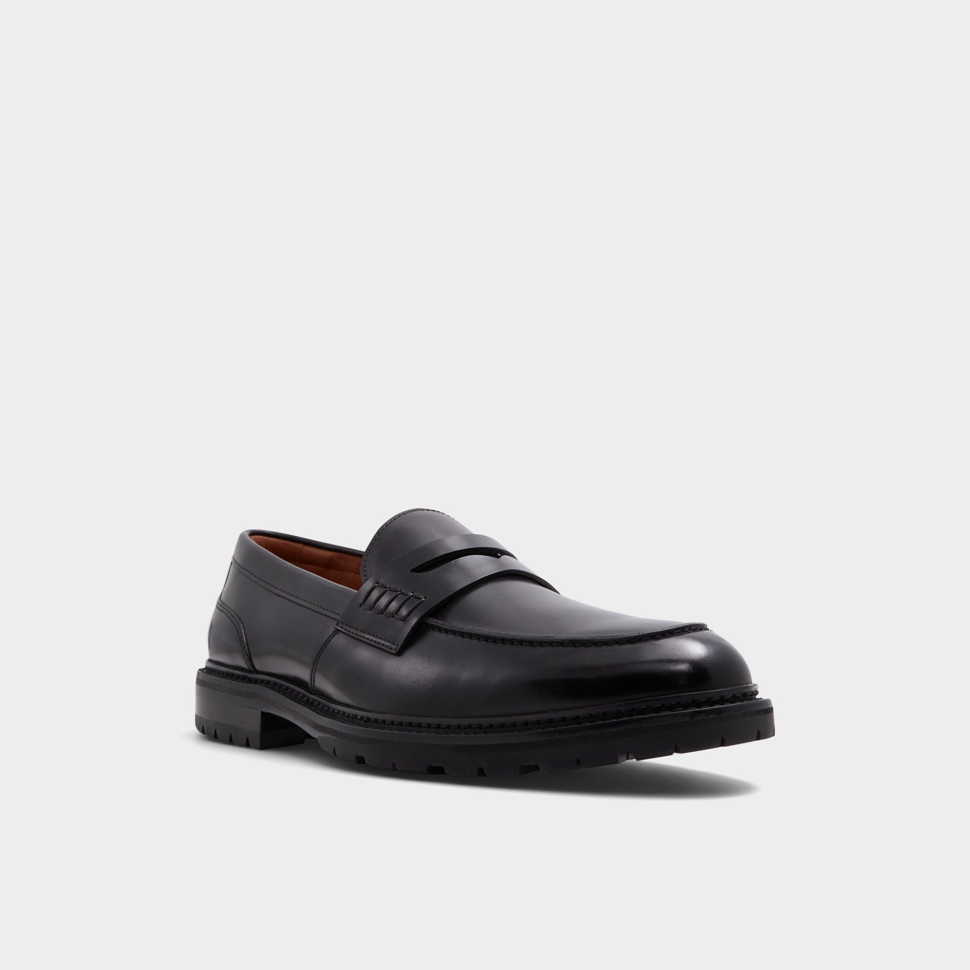 Three-quarter angle of Black Aleris Loafer's front side