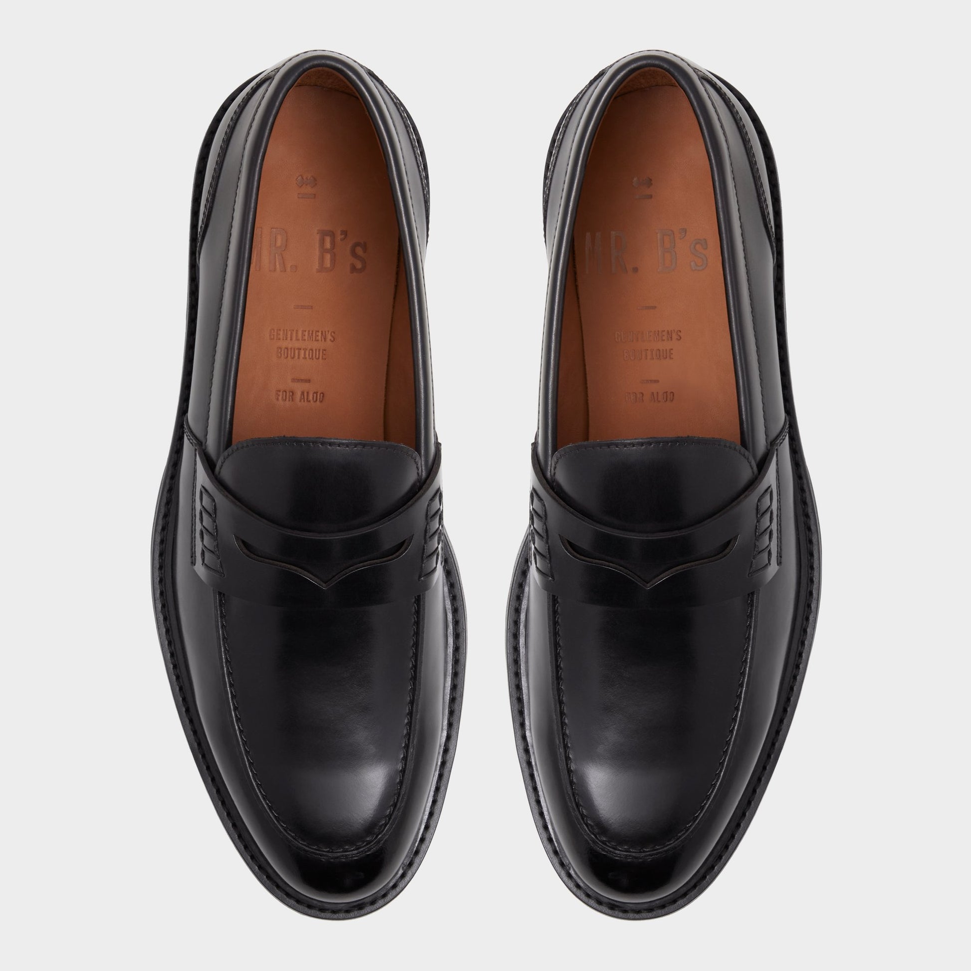 Top-down view of the Black Aleris Loafer