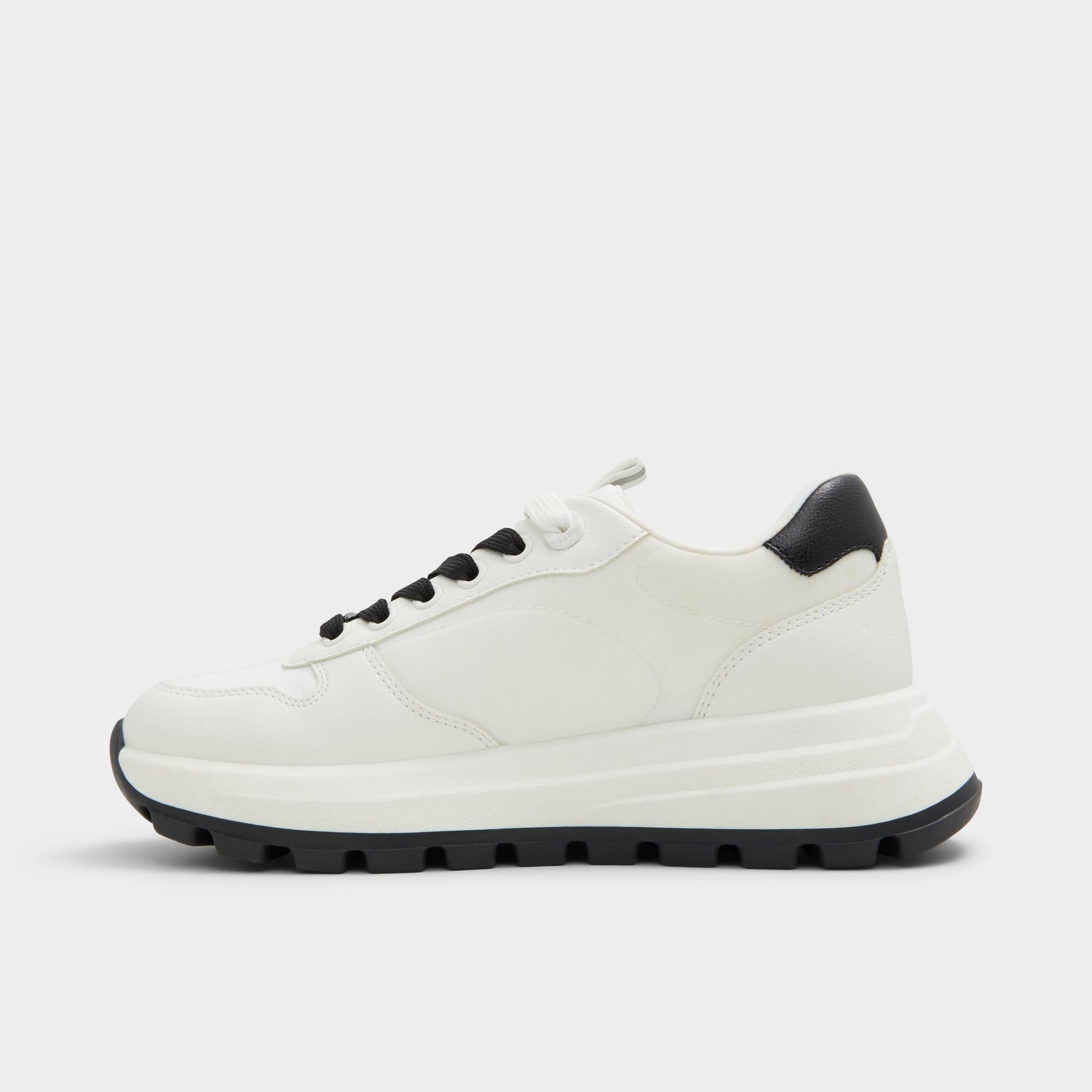 Side view of White Lisette Jogger sneaker