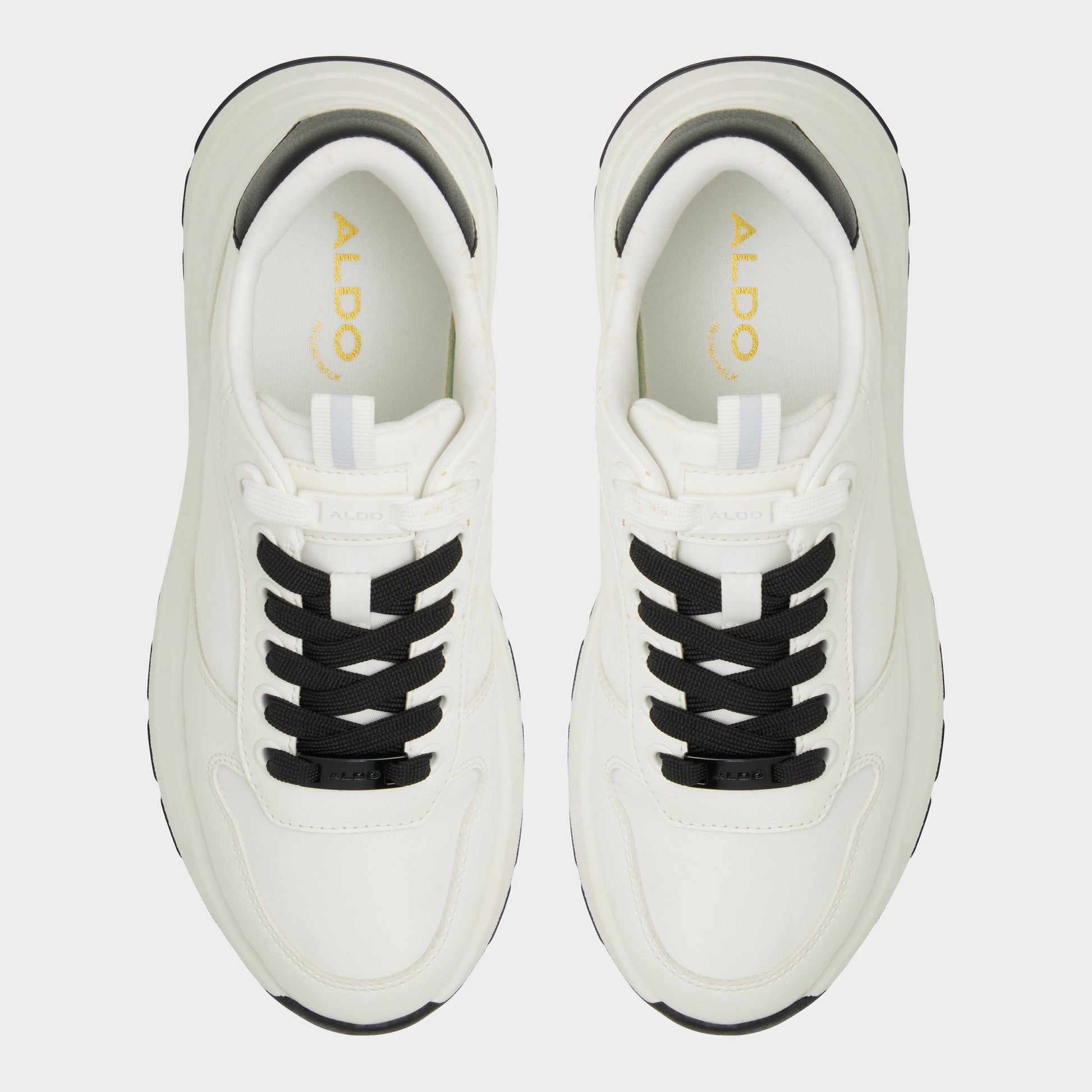 Top-down view of the White Lisette Jogger sneaker