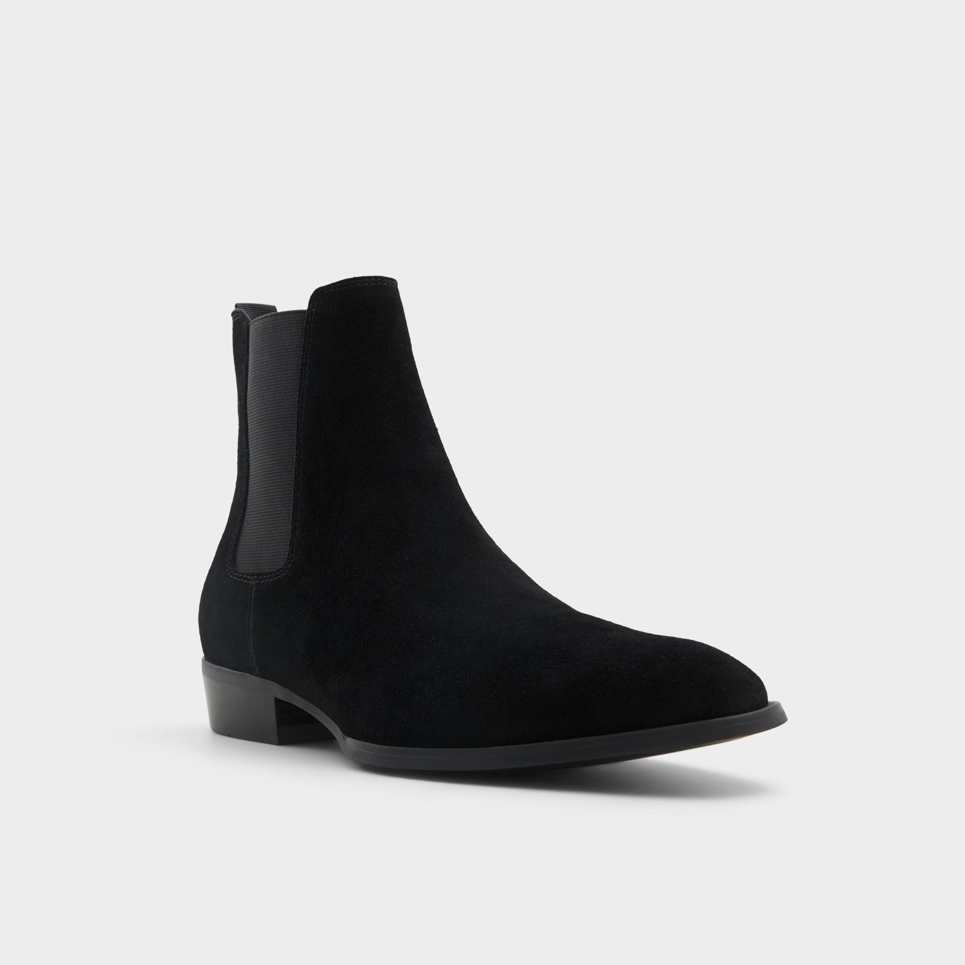 Three-quarter angle of Other Black Bert Chelsea boot's front side