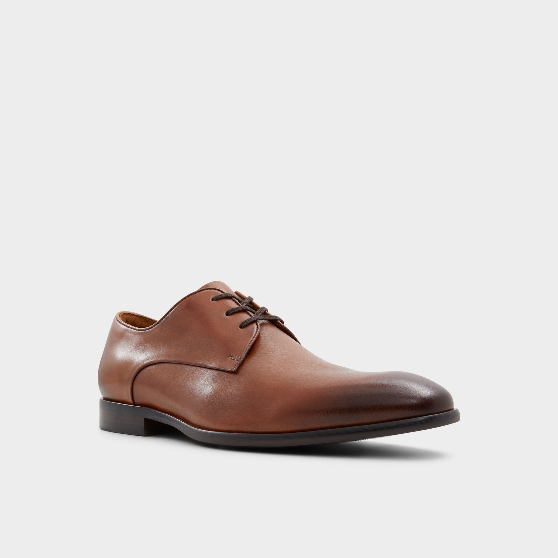 Three-quarter angle of Cognac Marcelus Derby shoe's front side