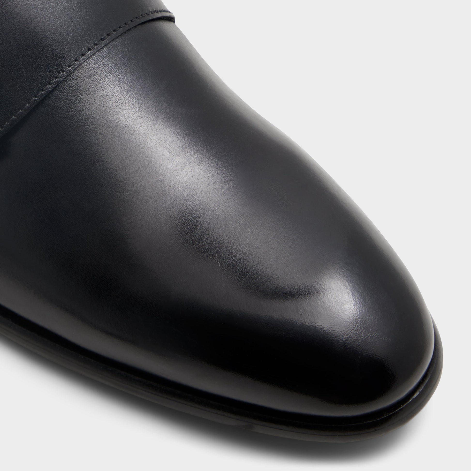 Close-up of the Black Neco Monkstrap loafer