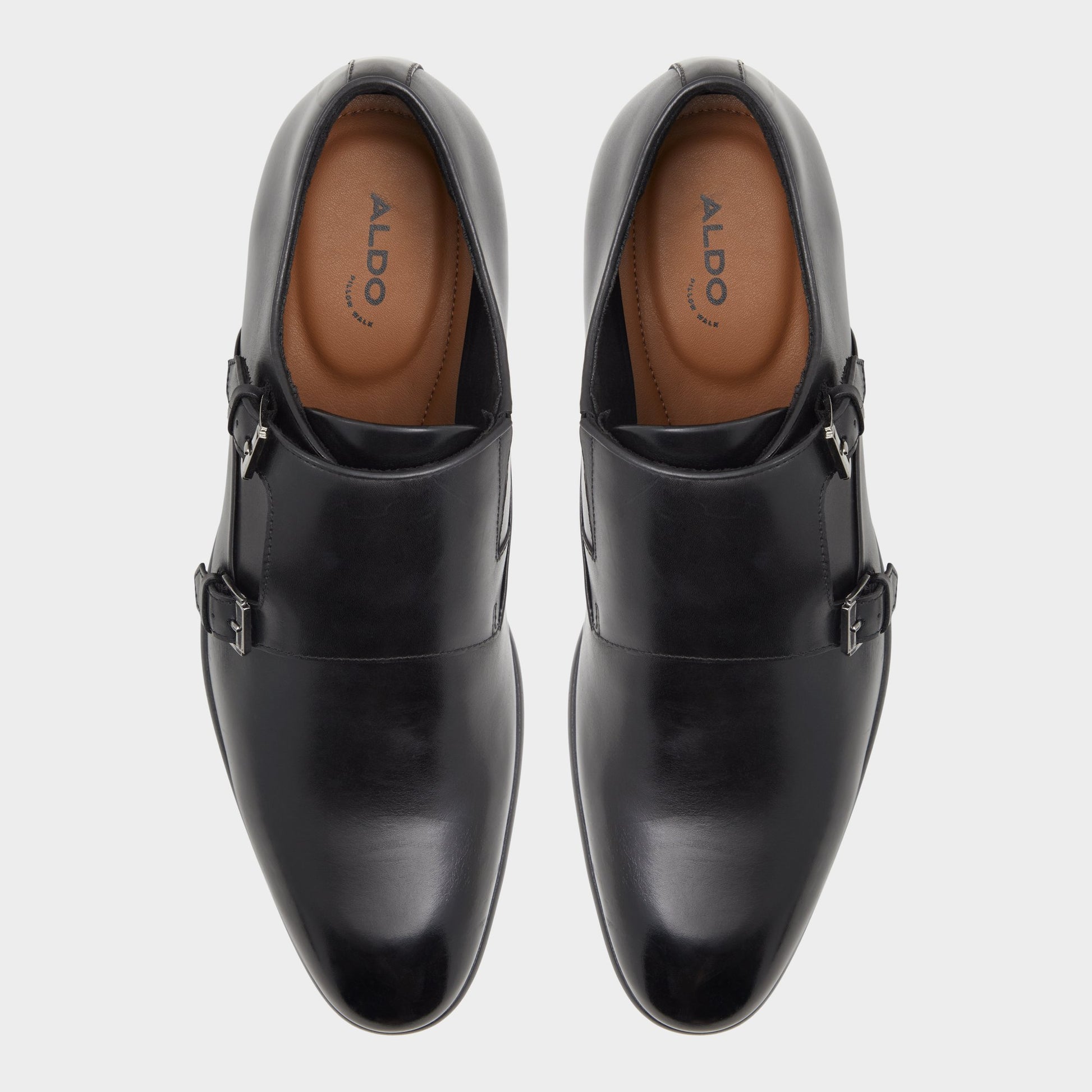 Top-down view of the Black Neco Monkstrap loafer