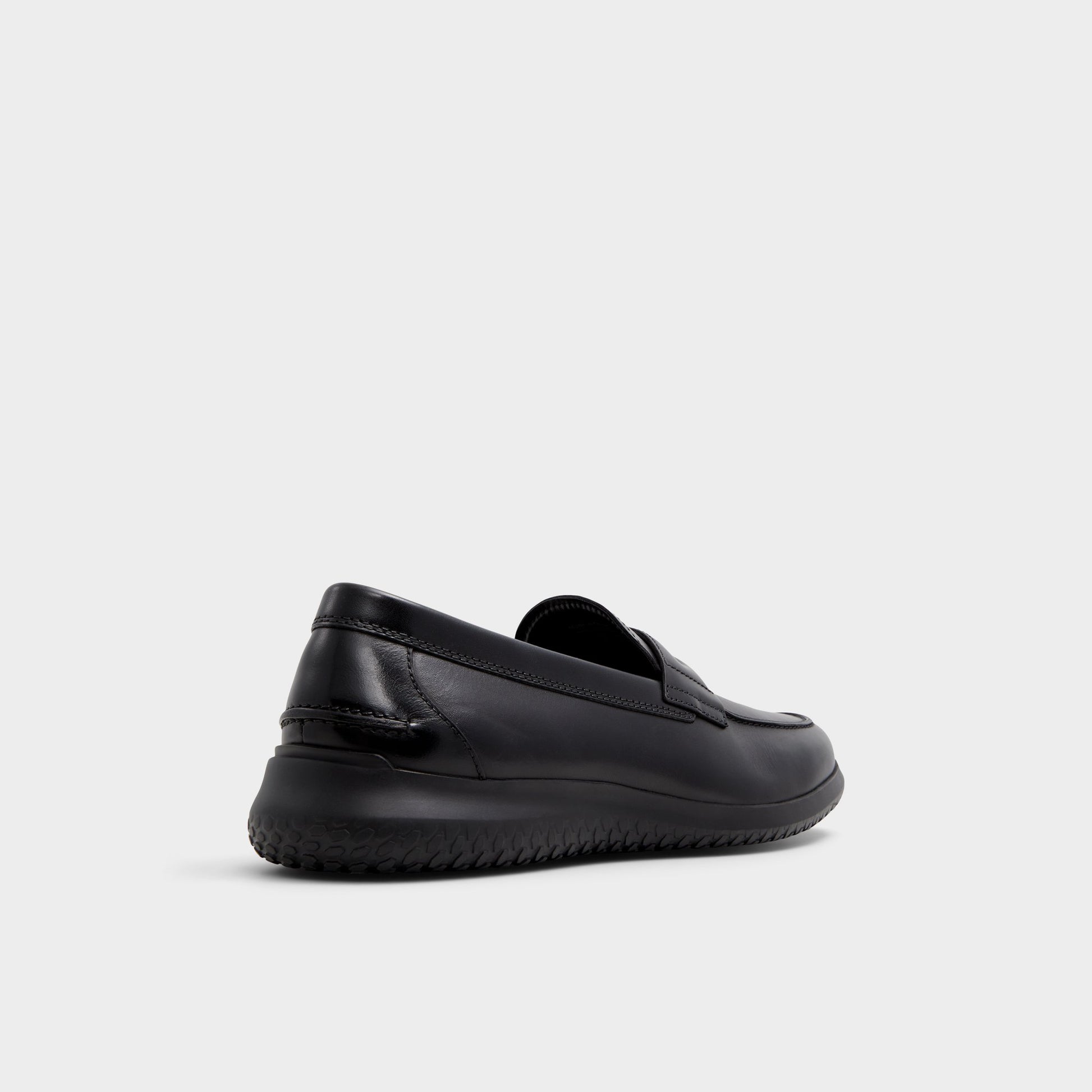 Three-quarter angle of Black Hector Loafer's back side