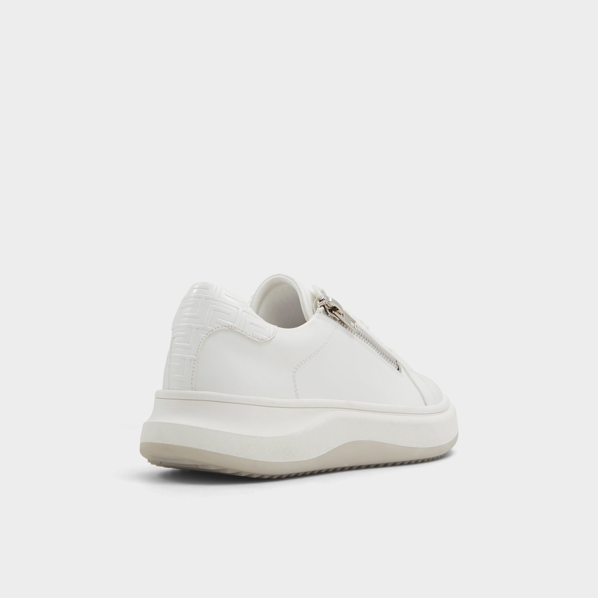 Three-quarter angle of White Superspec Low top sneaker's back side