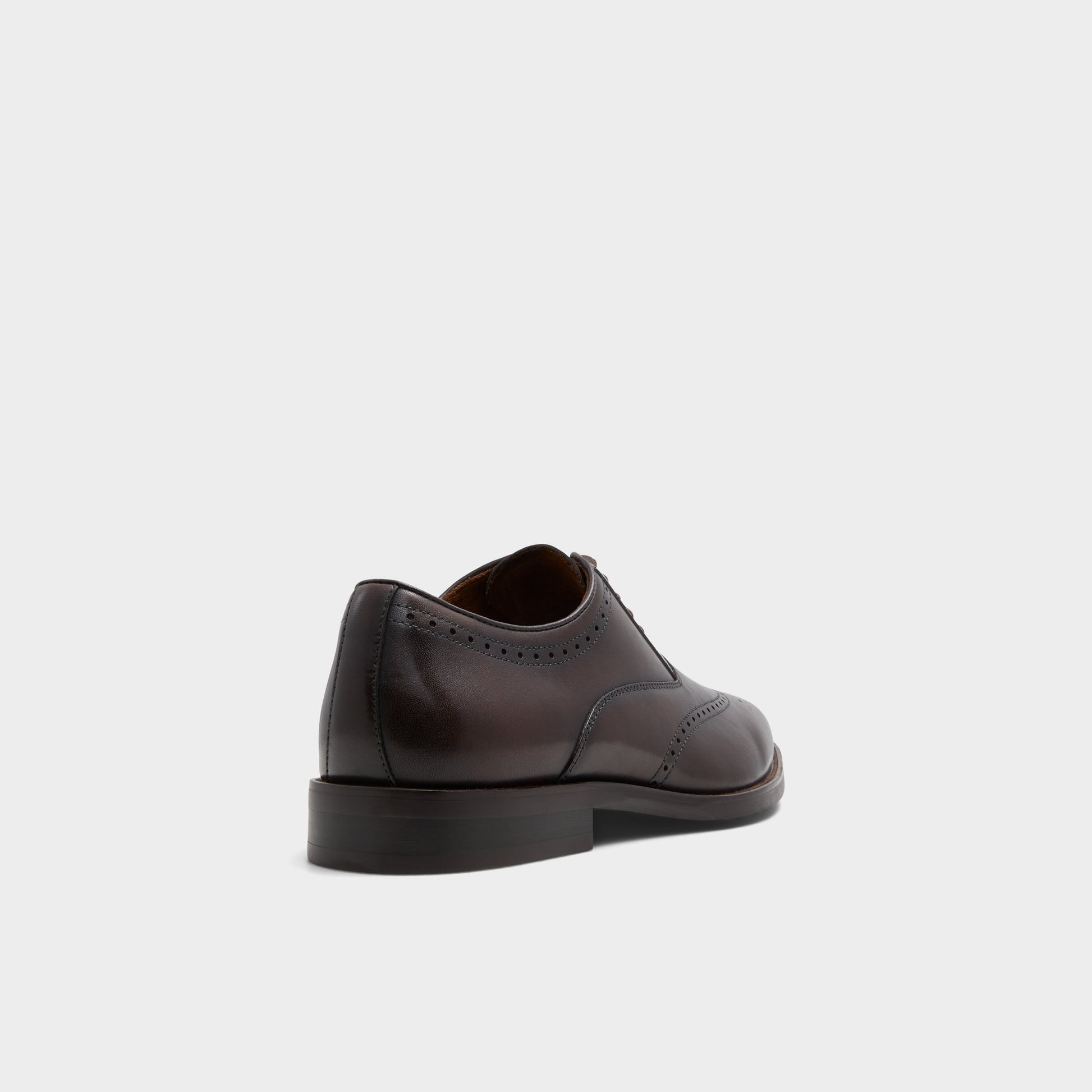 Three-quarter angle of Dark Brown Donald Derby shoe's back side