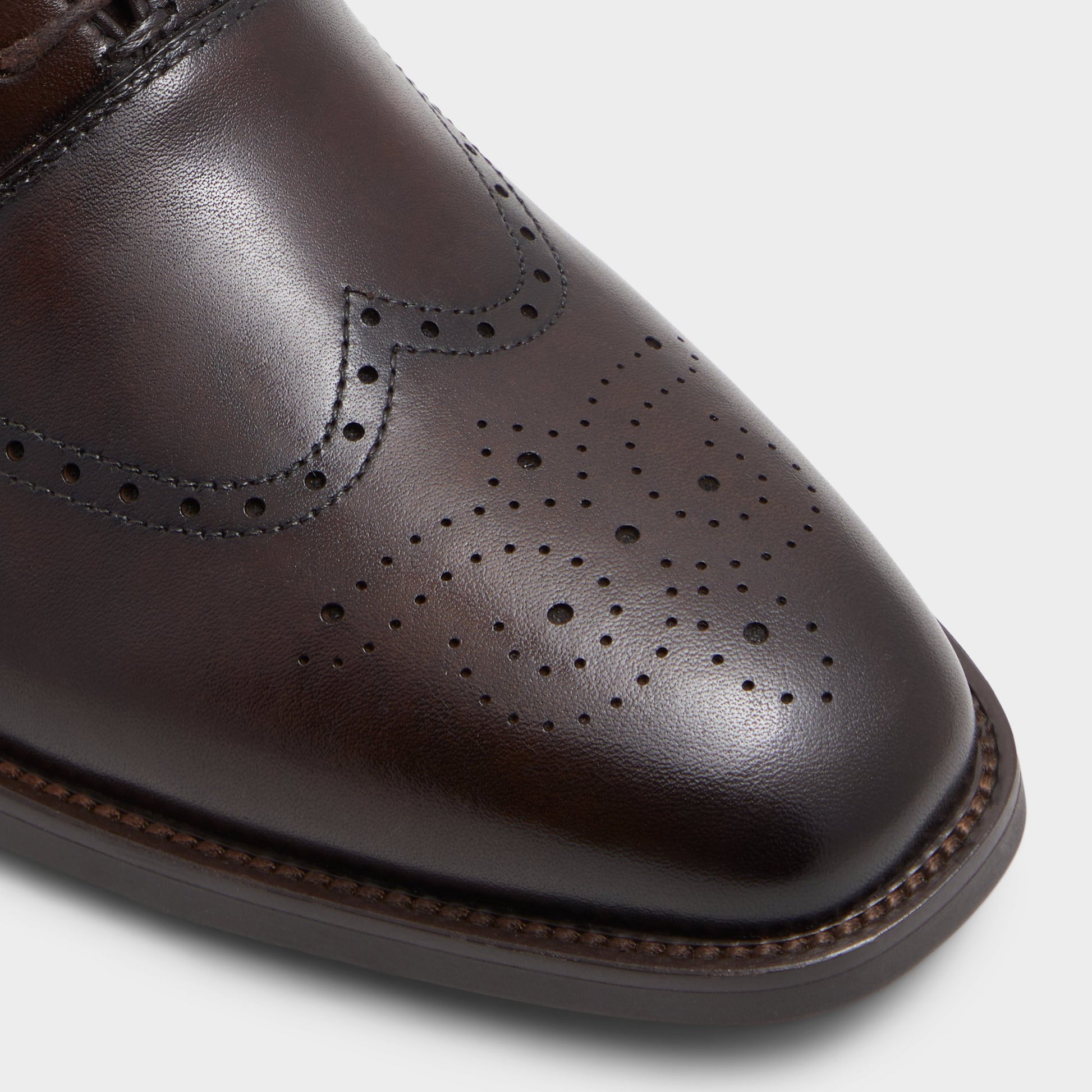 Close-up of the Dark Brown Donald Derby shoe
