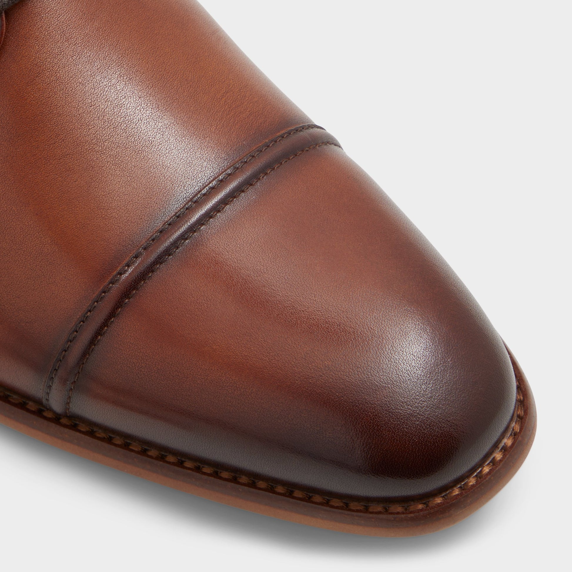 Close-up of the Cognac Drayson Derby shoe