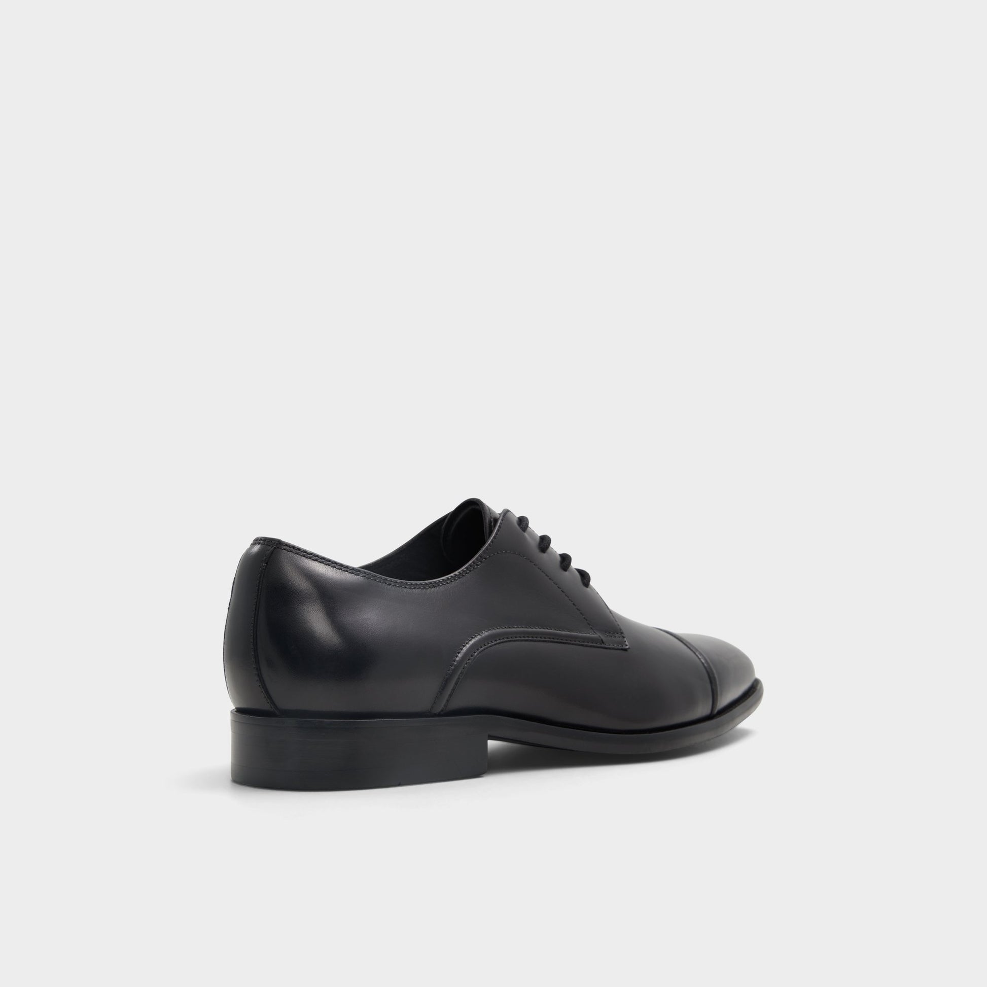 Three-quarter angle of Black Drayson Derby shoe's back side