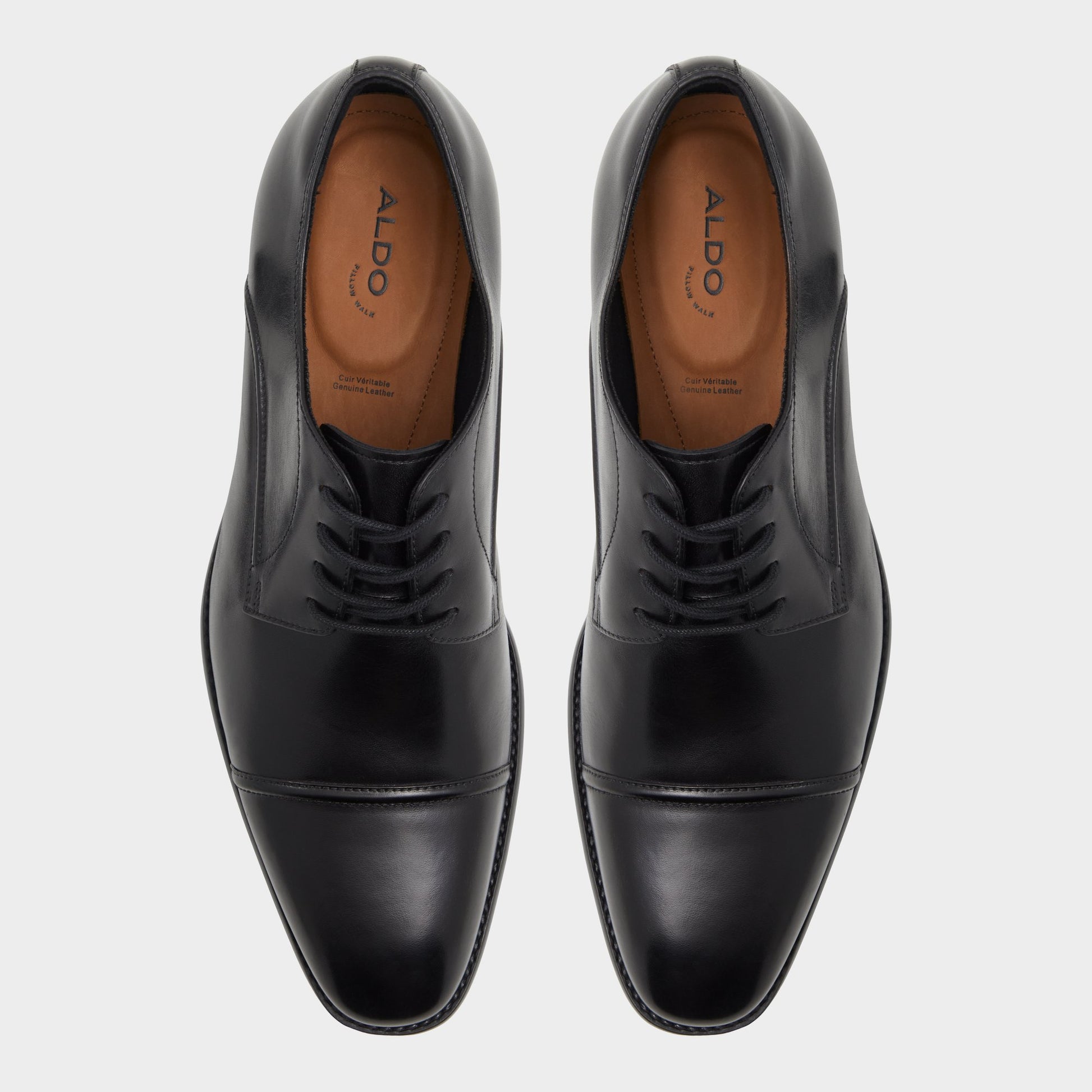 Top-down view of the Black Drayson Derby shoe