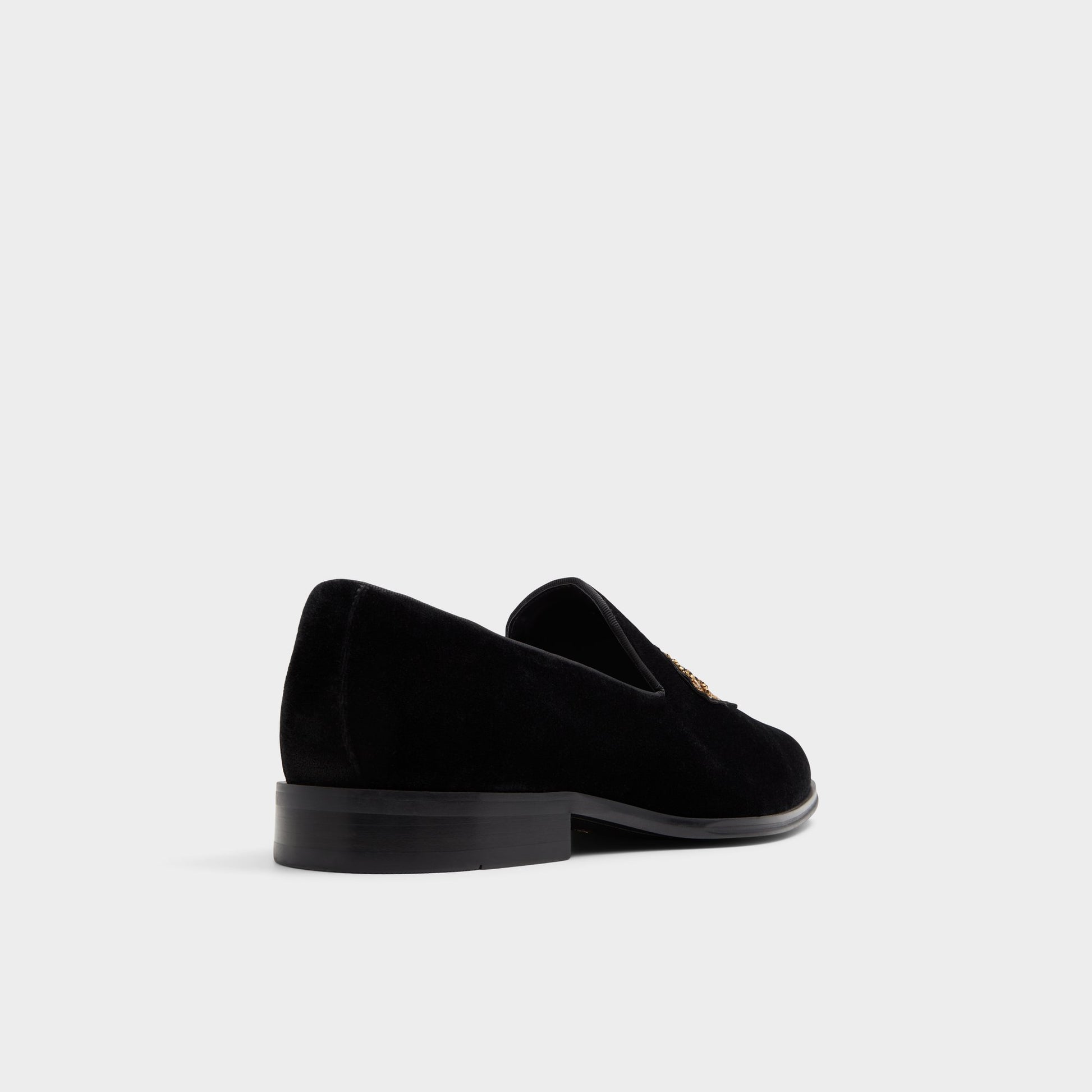 Three-quarter angle of Black Crestin Loafer's back side