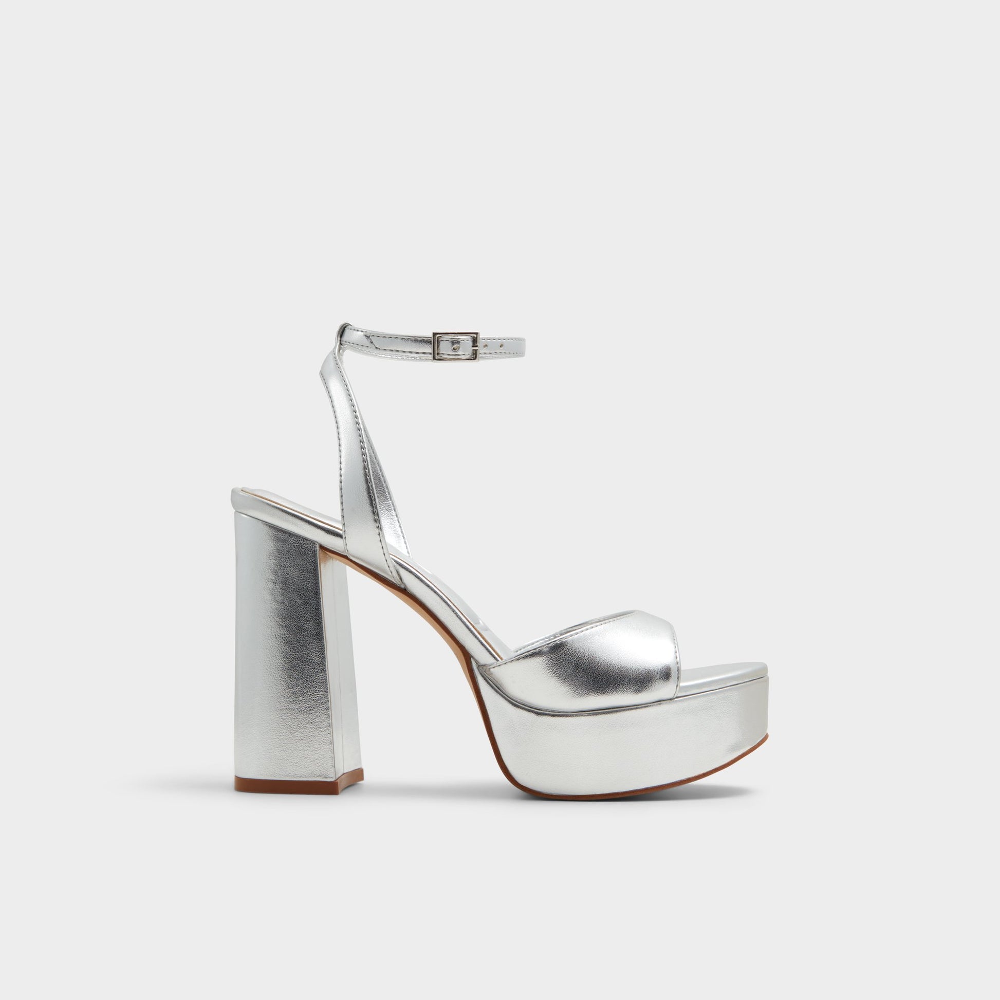 Main View of Silver Valoria Strappy heeled sandal for Womens