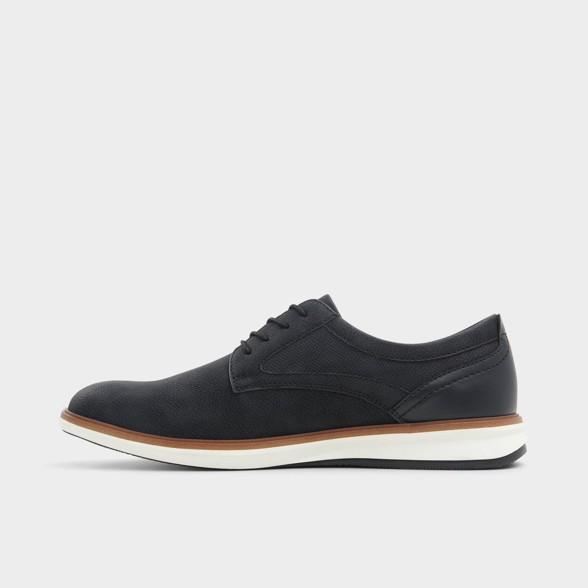 Side view of Black Burano Oxford shoe