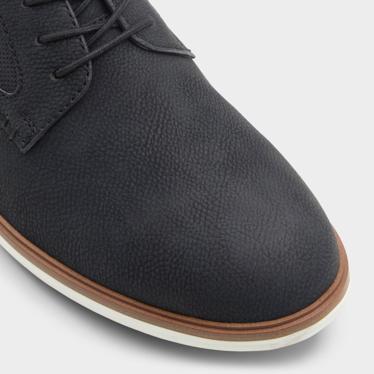 Close-up of the Black Burano Oxford shoe