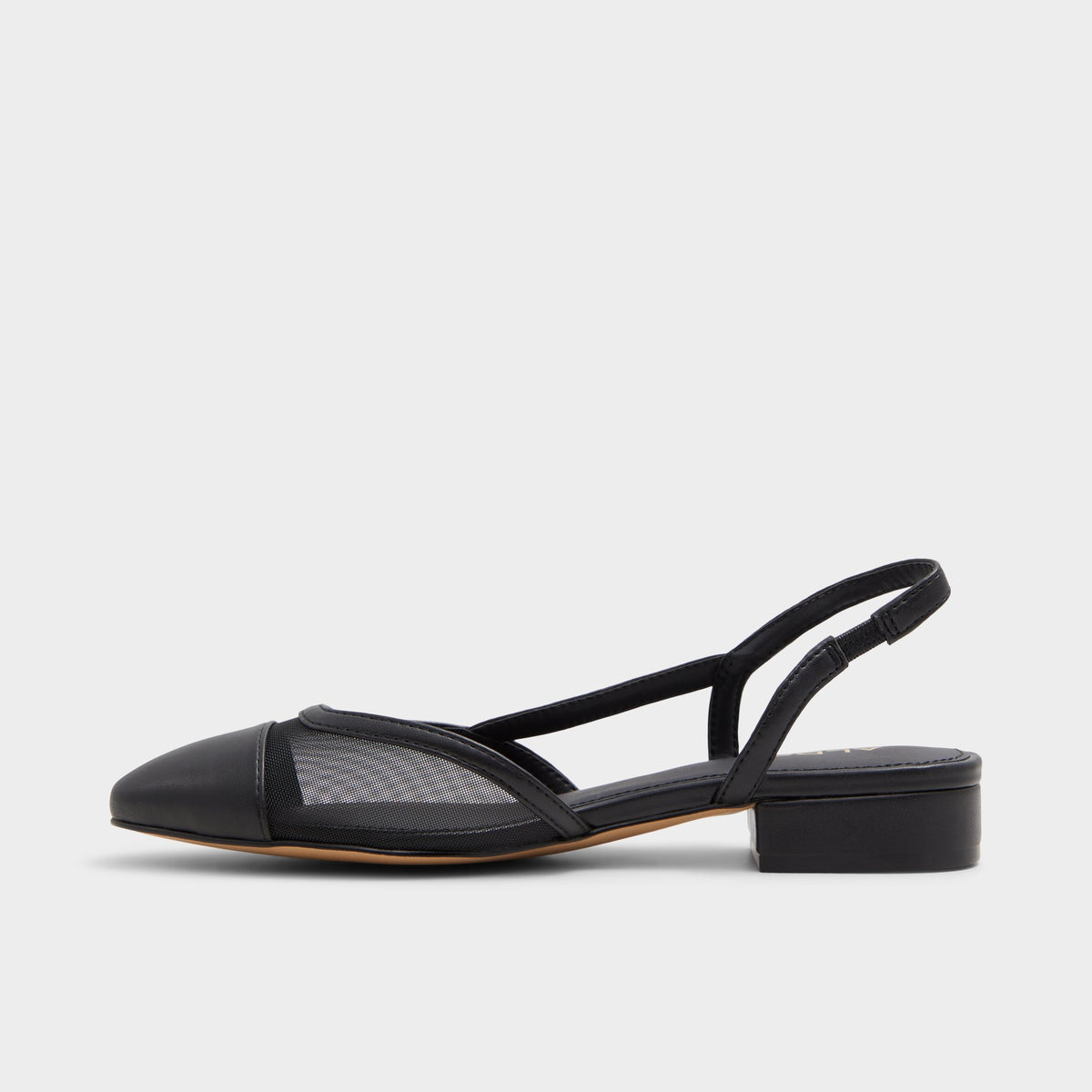 Side view of Black Clementinne Slingback heel