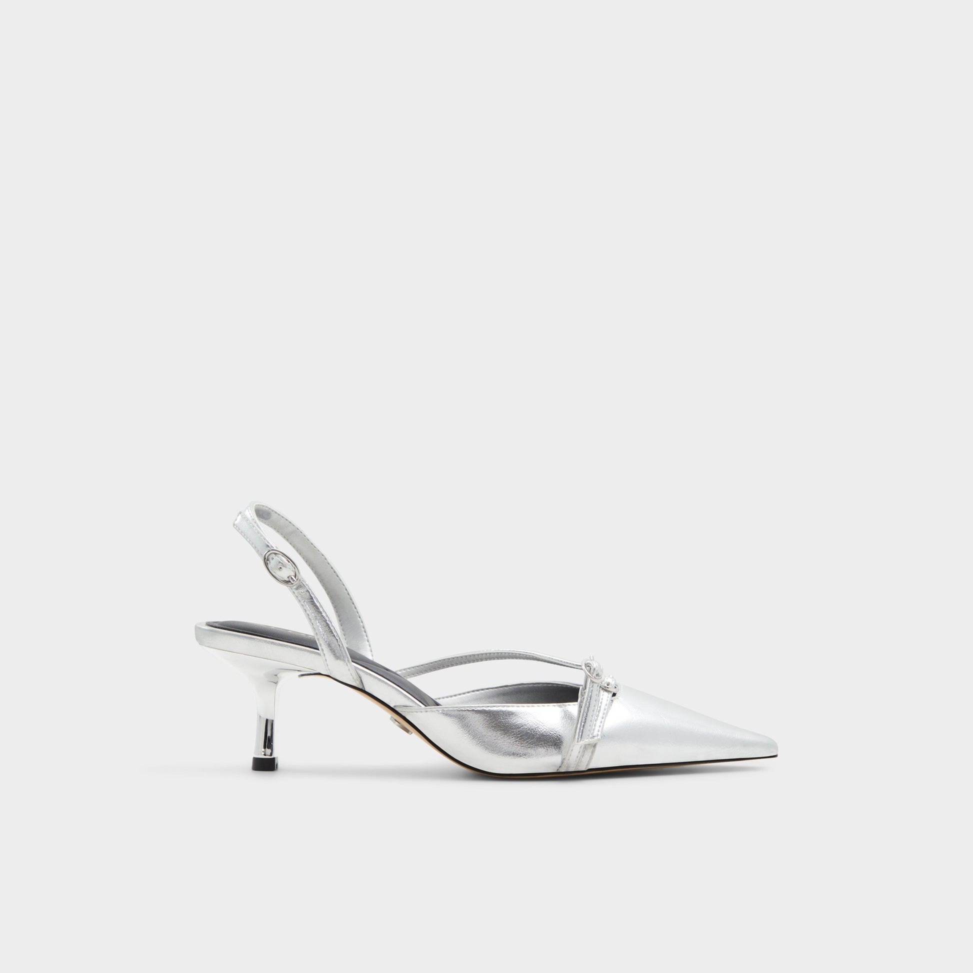 Main View of Silver Marietta Slingback heel for Womens