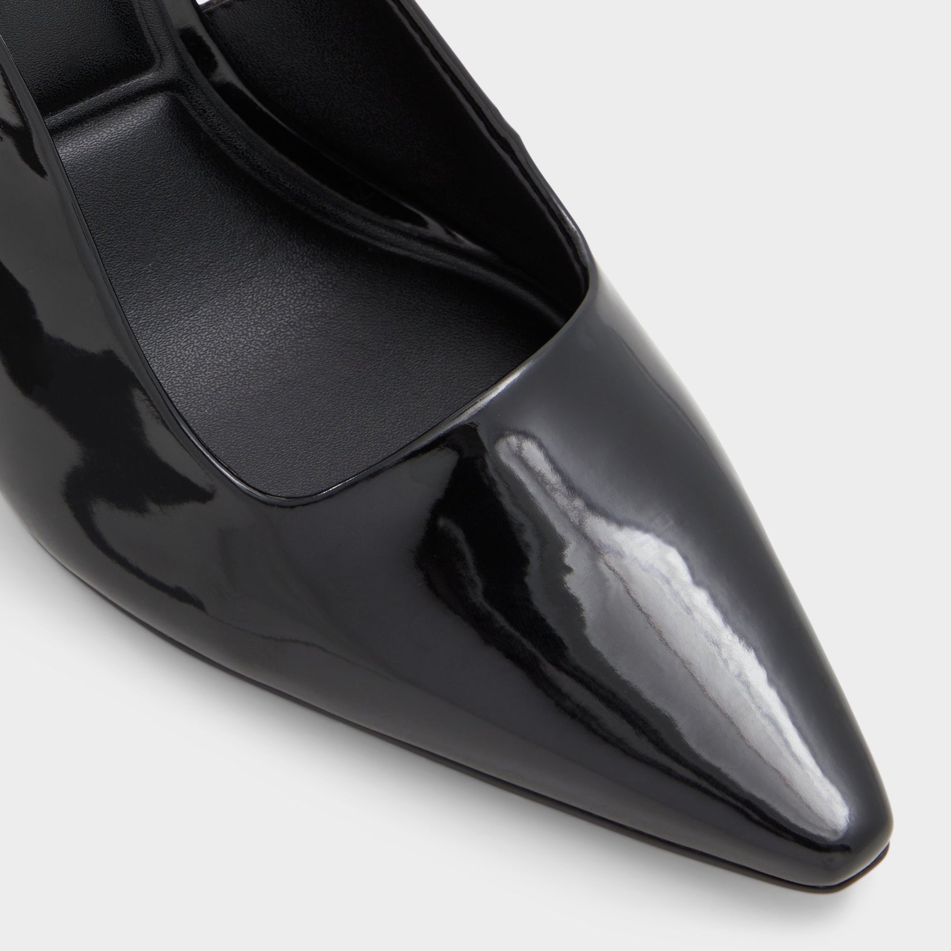 Close-up of the Black Marysa Slingback heel