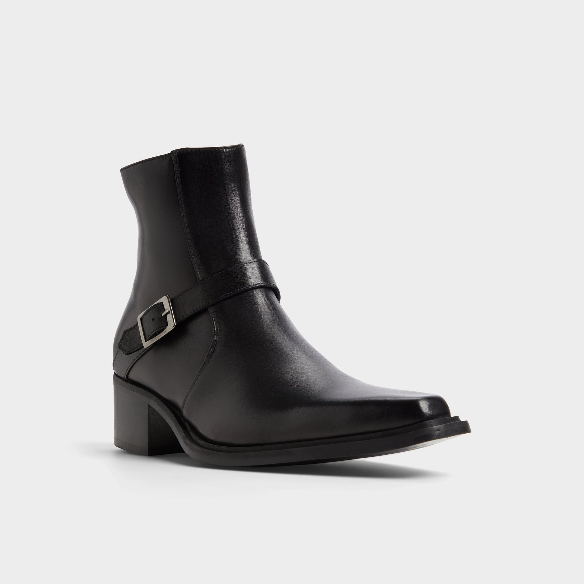 Three-quarter angle of Black Asedric Ankle boot's front side