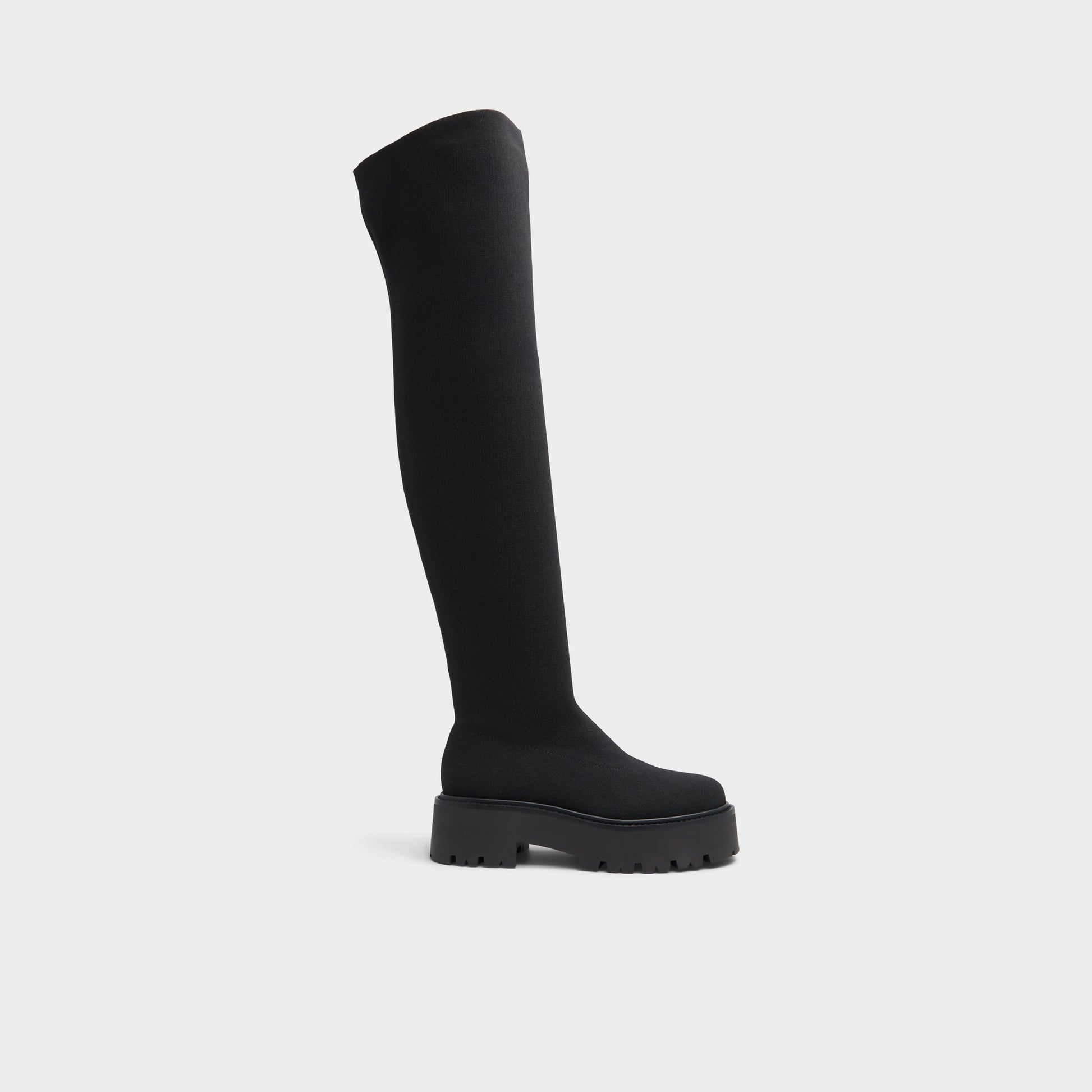 Main View of Black Dynoknit Over-the-knee boot for Womens