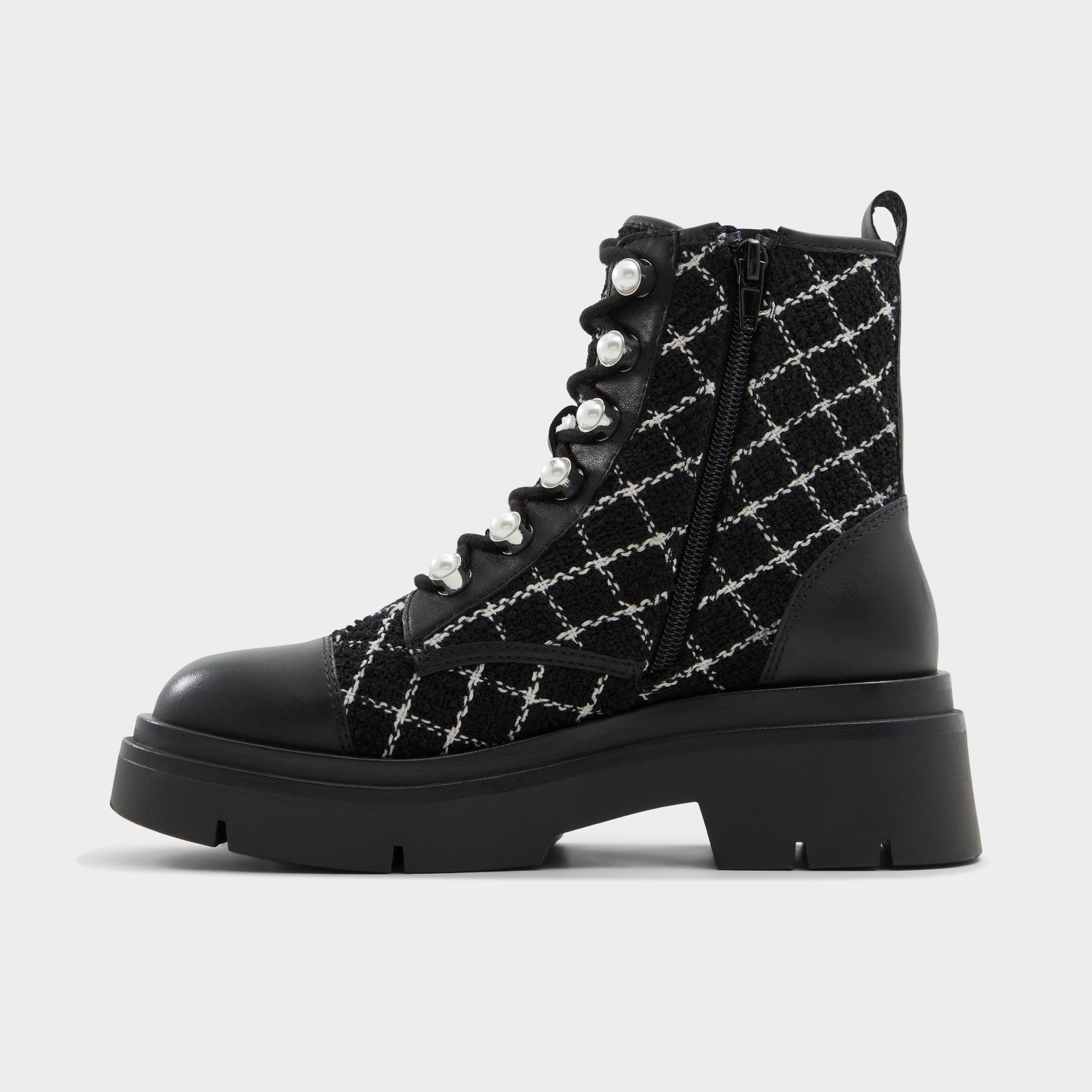 Side view of Other Black Marthia Combat ankle boot