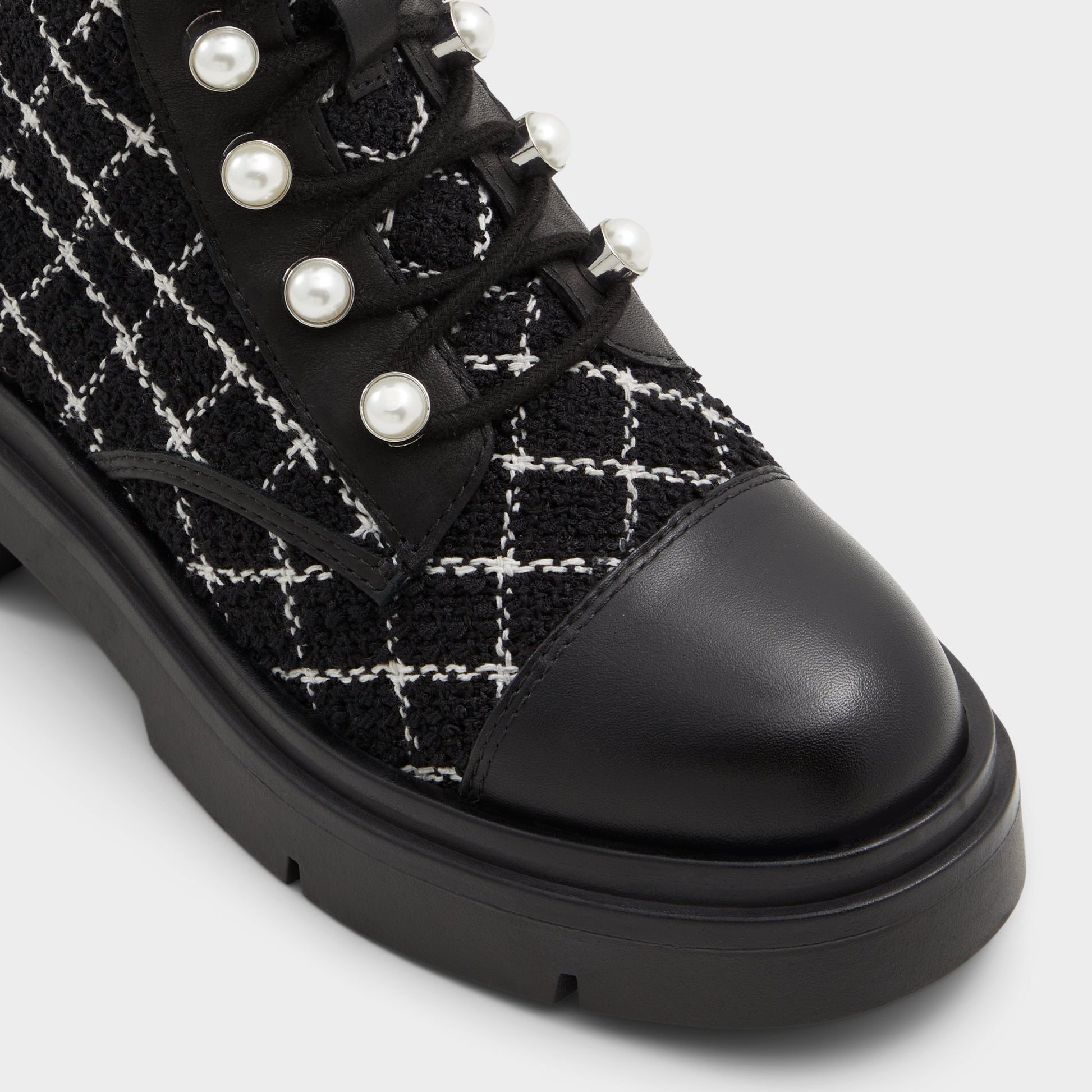 Close-up of the Other Black Marthia Combat ankle boot