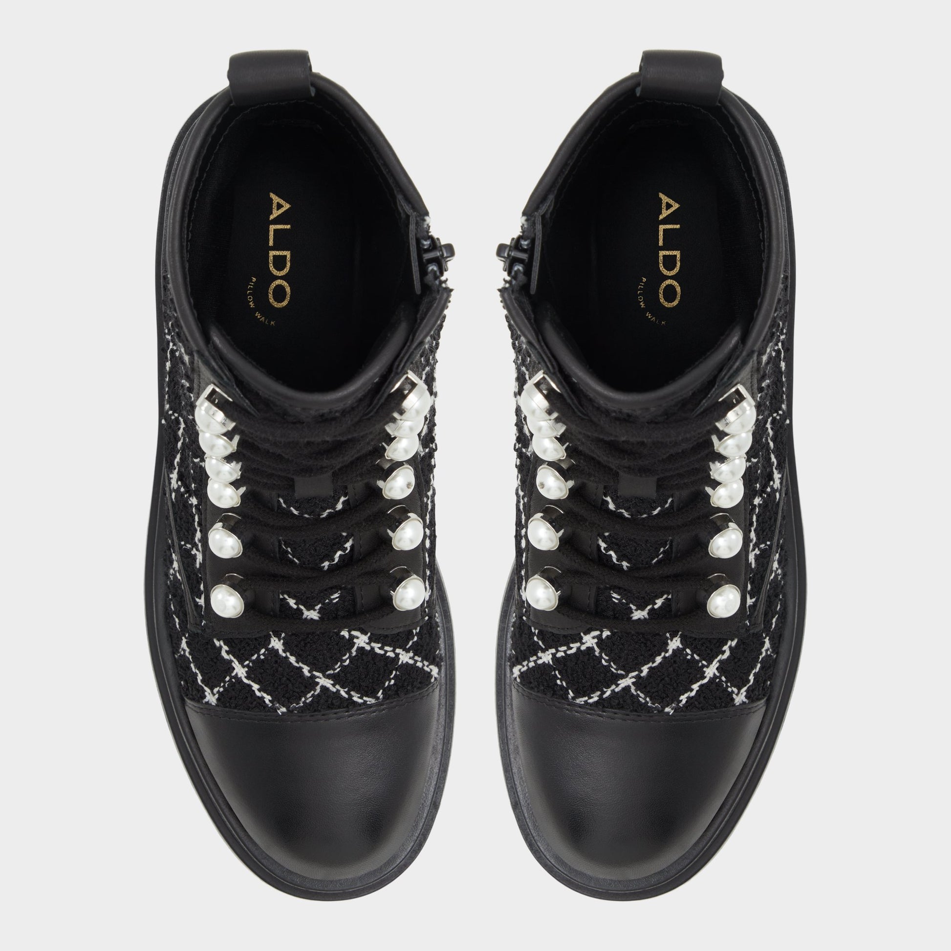 Top-down view of the Other Black Marthia Combat ankle boot