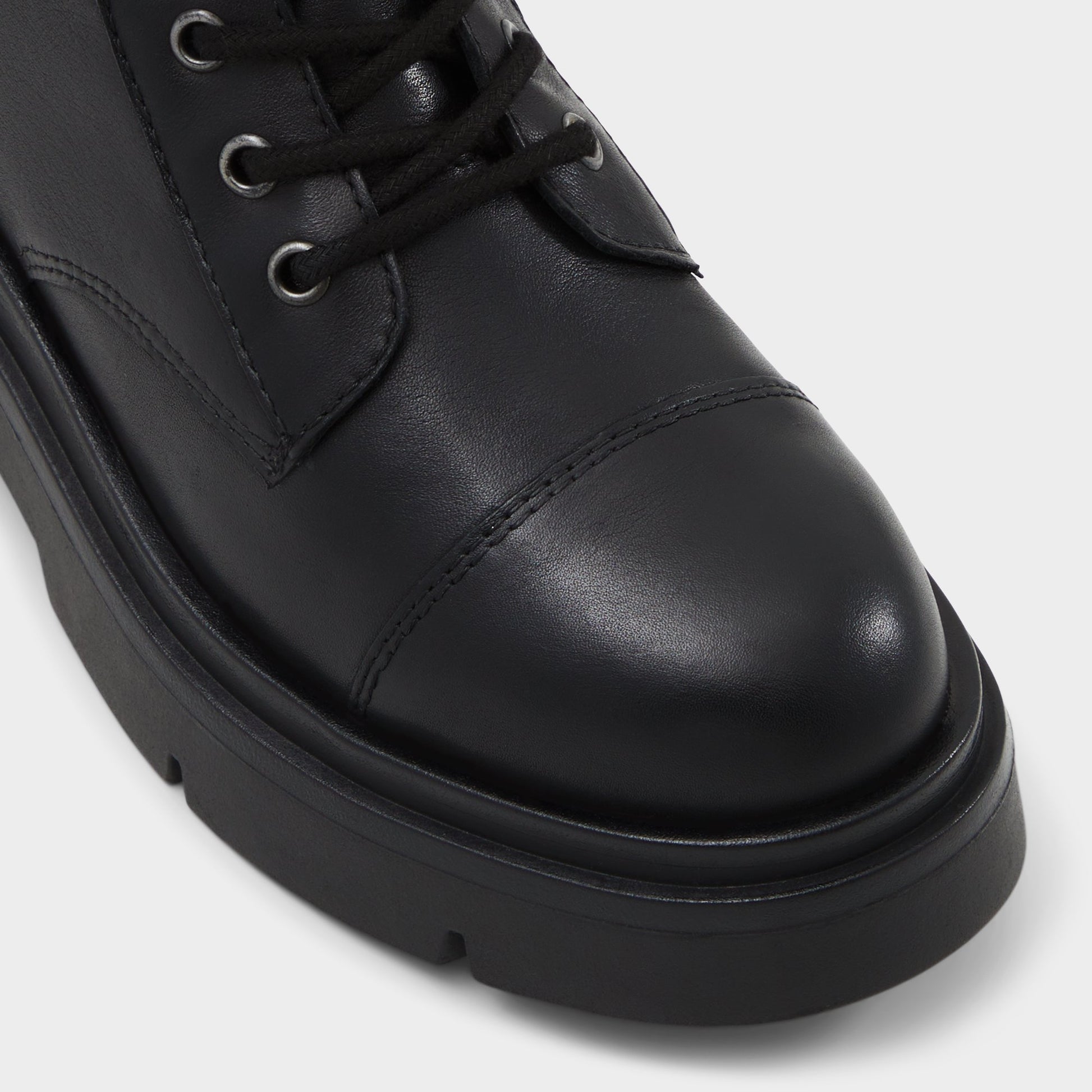 Close-up of the Other Black Marthia Combat ankle boot