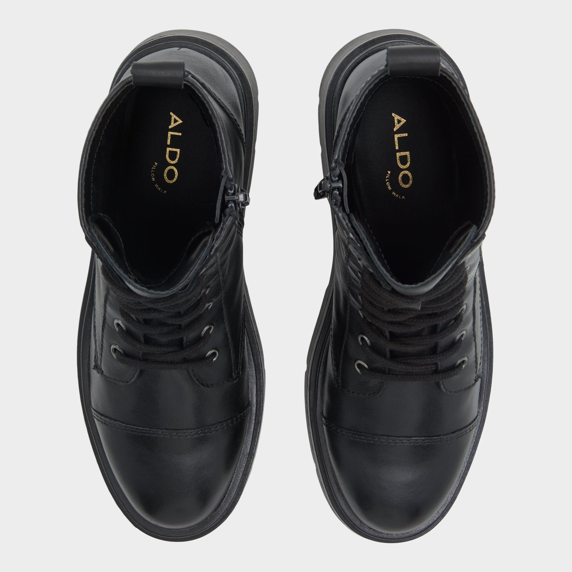 Top-down view of the Other Black Marthia Combat ankle boot